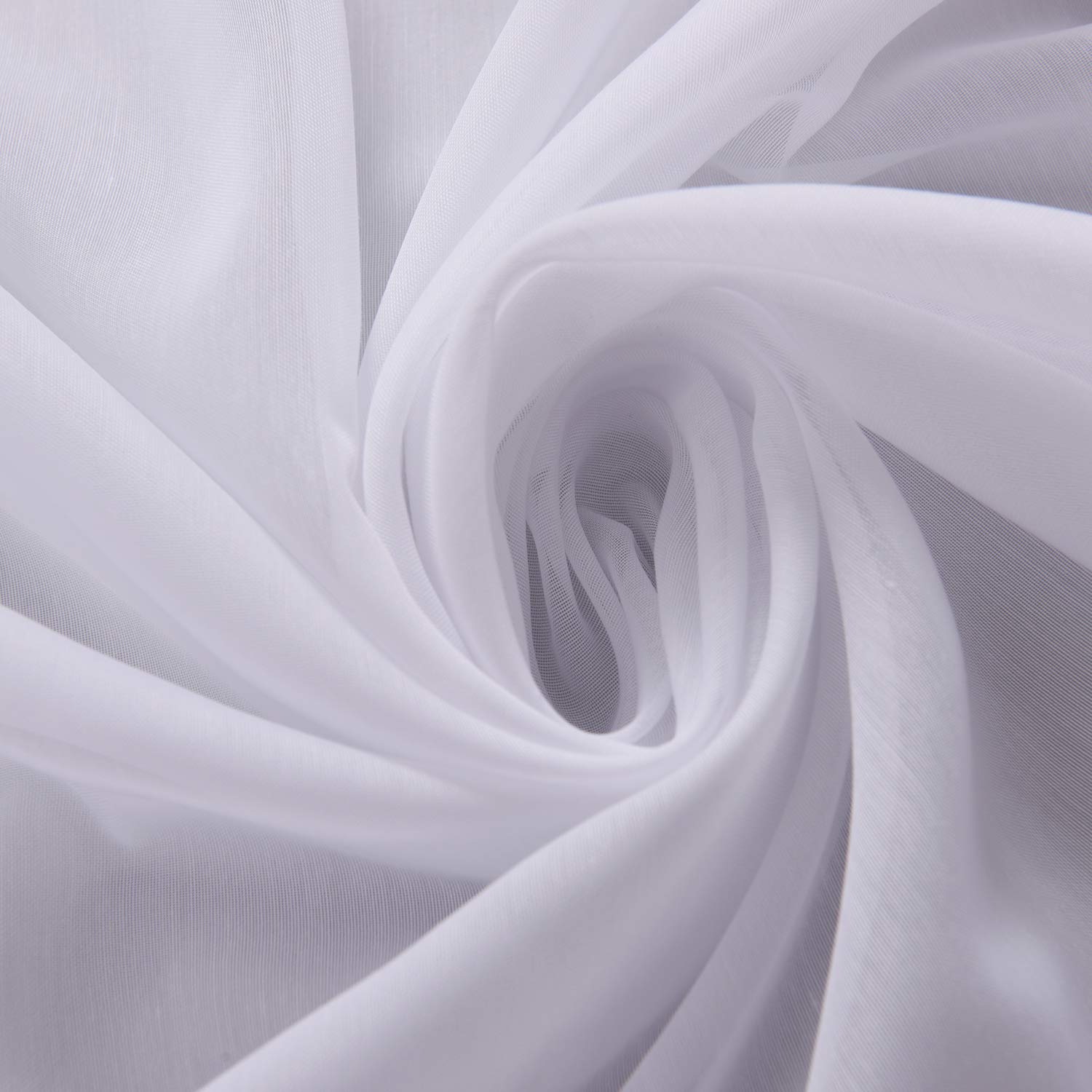 Megachest pure voile extra wide tape top sheer curtain (1 Panel) cotton voile-snow white, W 116" x L 54" (1 Panel) - Image 3