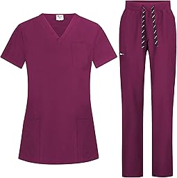 B-well Bella Damen-Schrubb-Set Schlupfkasack + Schlupfhose Set Medizin Arzt Uniform Schlupfjacke Oberteil mit Hose Medizinische Berufsbekleidung mit Elastan