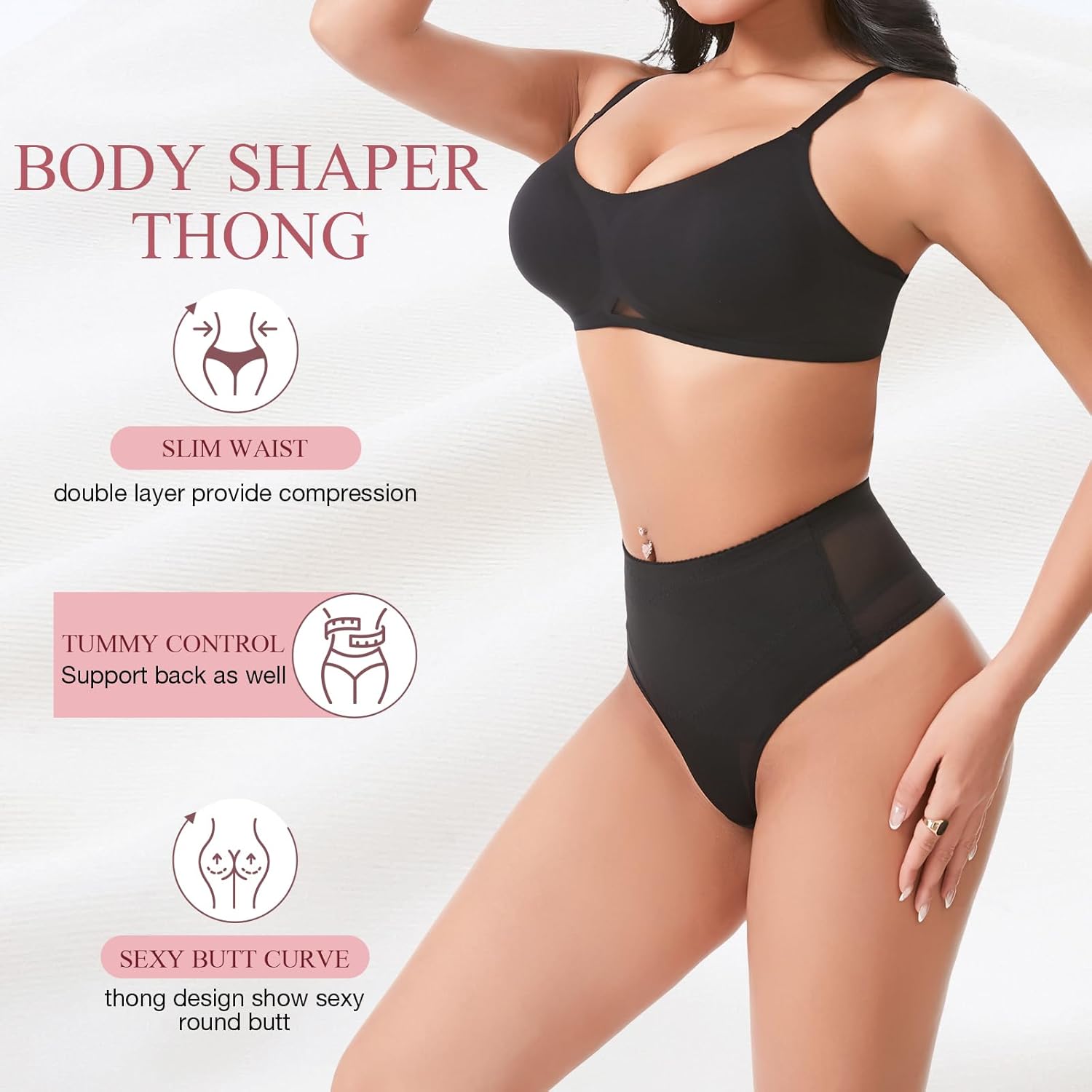 Tummy Control Thong Shapewear Underwear for Women Low Rise Seamless Body Shaper Girdle Compression Panties - Image 5