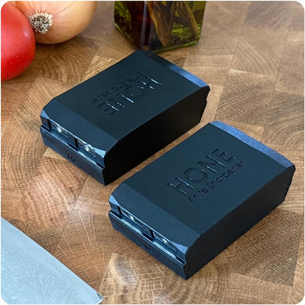 HONÉ Knife Holder with Sharpener: Non-Slip Grip & Flexible Blade Support