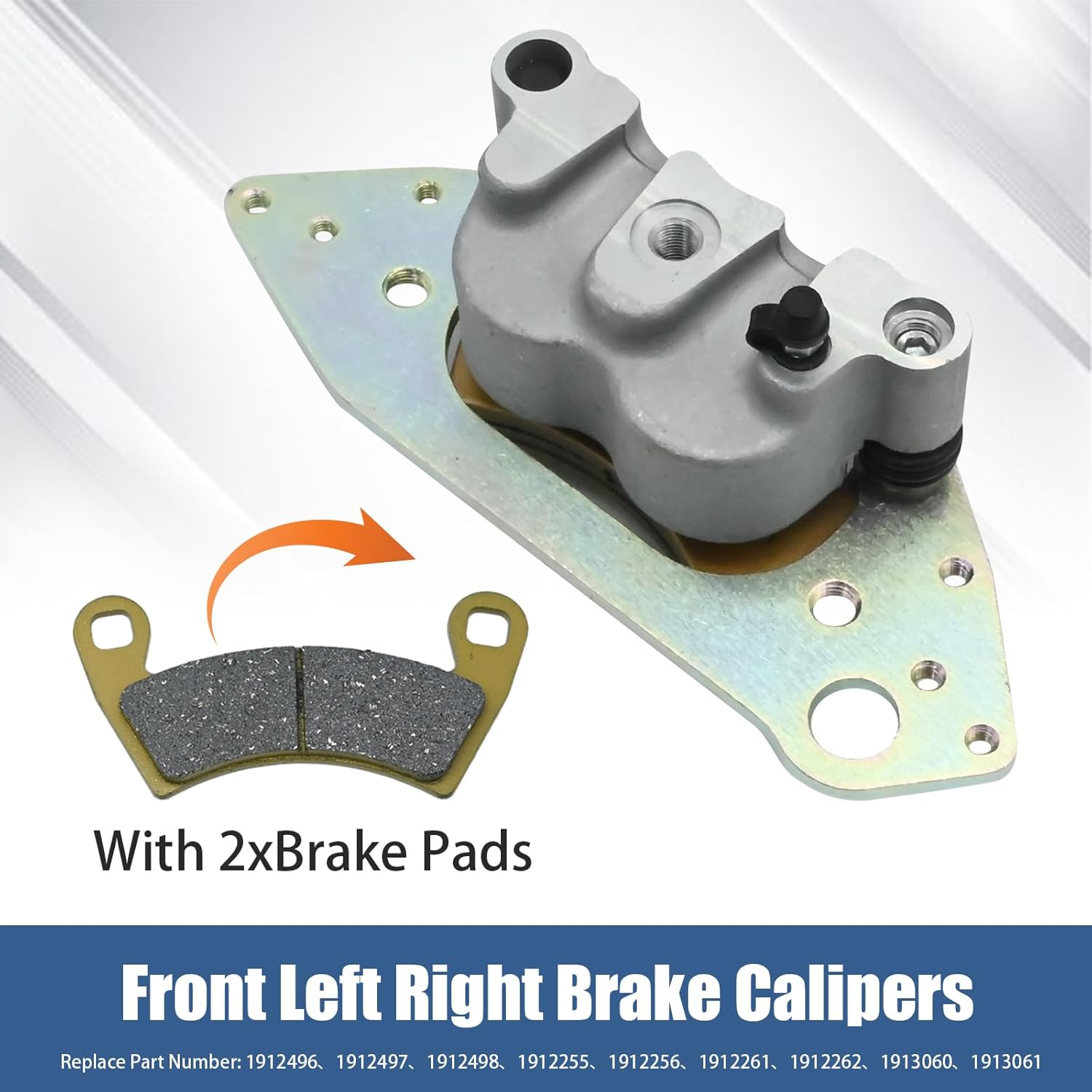 Front Brake Calipers with Pads 1912497 Left and Right Replacement for Polaris RZR 1000 XP XP4 S4 RS1 RZR 4 900 Ranger 1000 570 800 900 Diesel General 1000 Brutus Pro XD Replace# 1912498