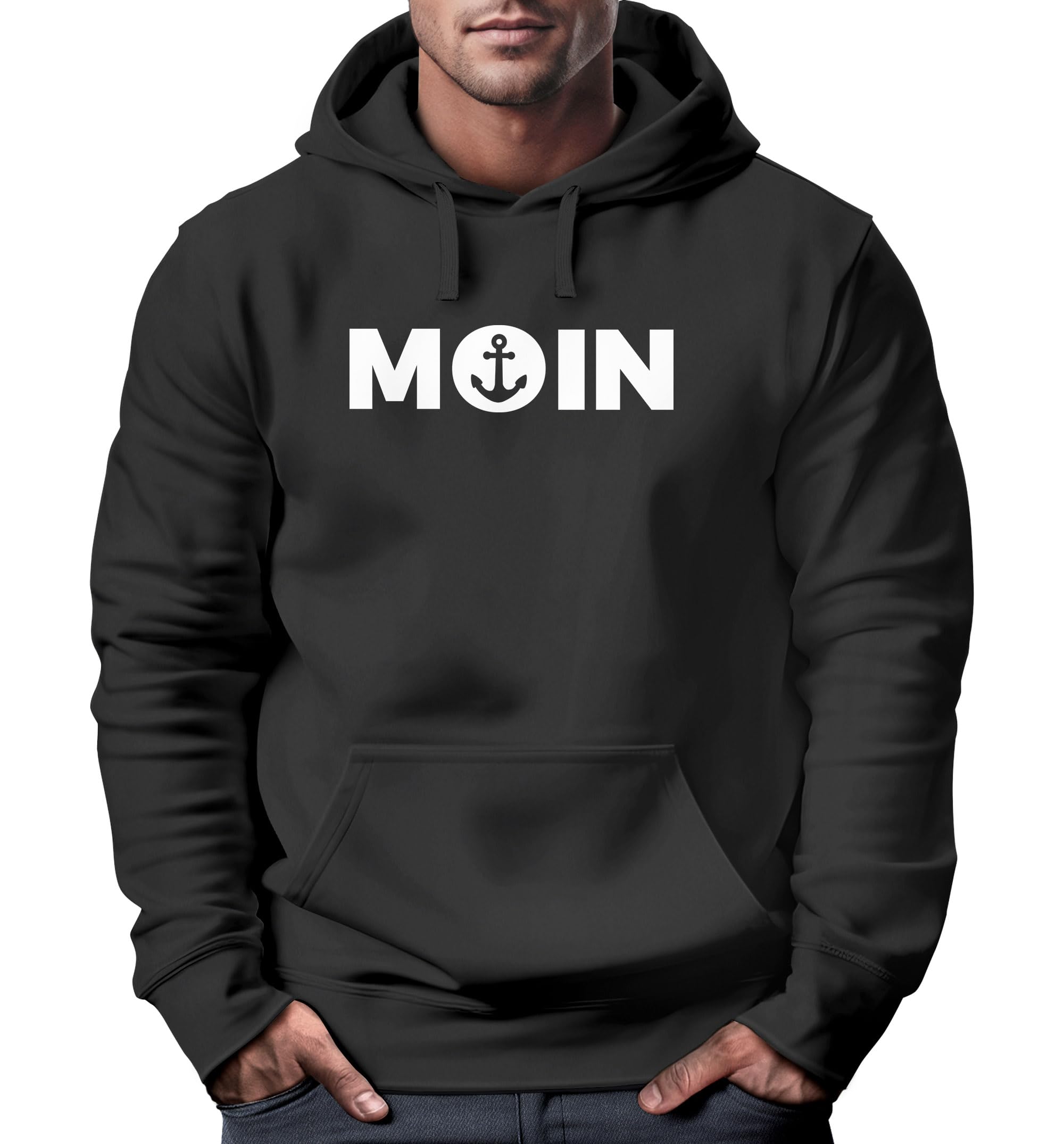 MoonWorks Hoodie Herren Moin Herz mit Anker Kapuzen-Pullover