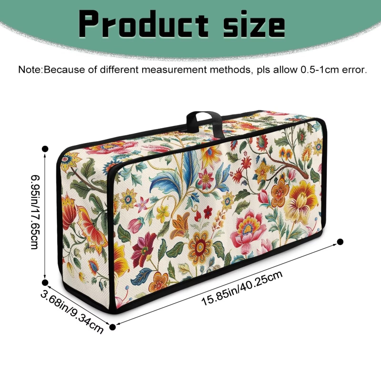 Funda para tostadora de 2 rebanadas, diseño floral colorido, delgado, fácil de plegar y transportar, resistente al calor, protector de electrodomésticos de cocina, lavable a máquina 7