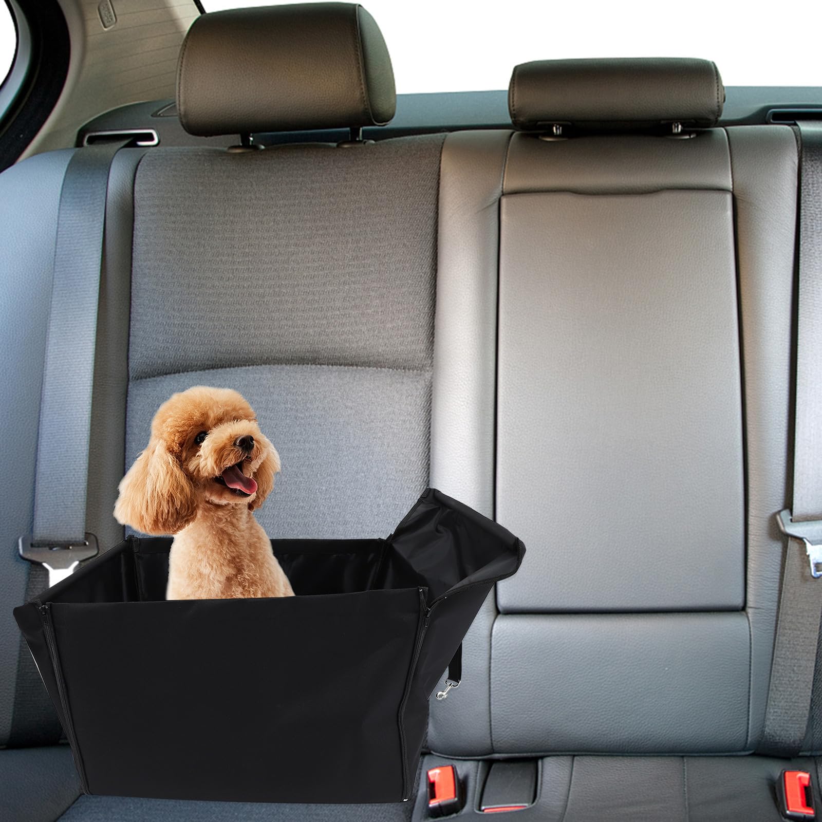 Veemoon Coussin Auto en Tissu Oxford Respirant de Sécurité Robuste Rehausseur Noir pour Chien pour Voyage et Conduite