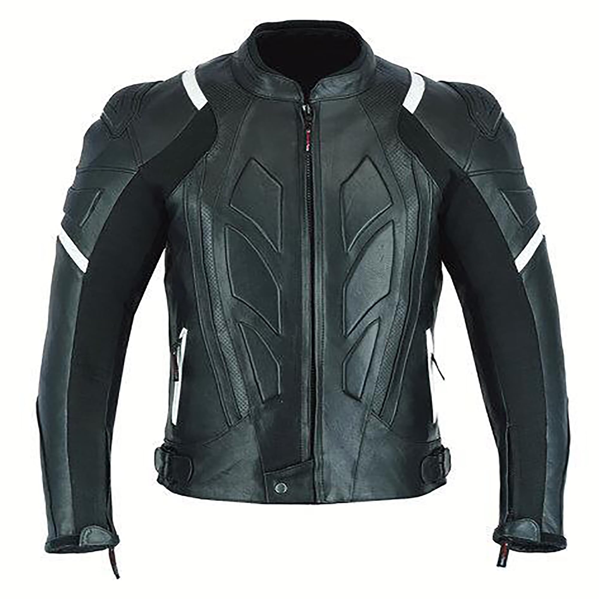 JACKET4U Motorrad Lederjacke MBJ-24A - Gepanzert, Perforiert, Mit CE Protektoren, Für Herren