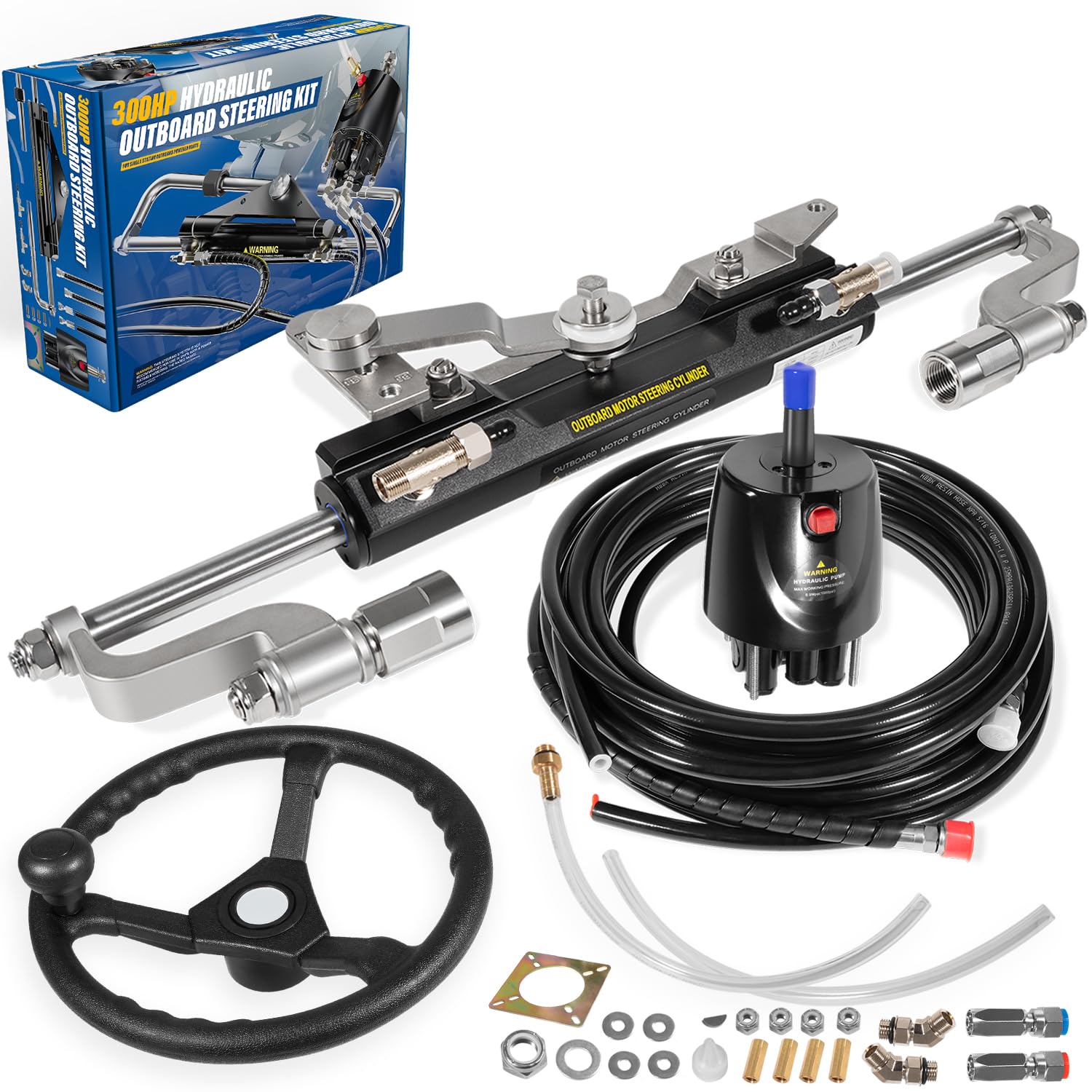 300HP Outboard Hydraulic Steering Kit with 13