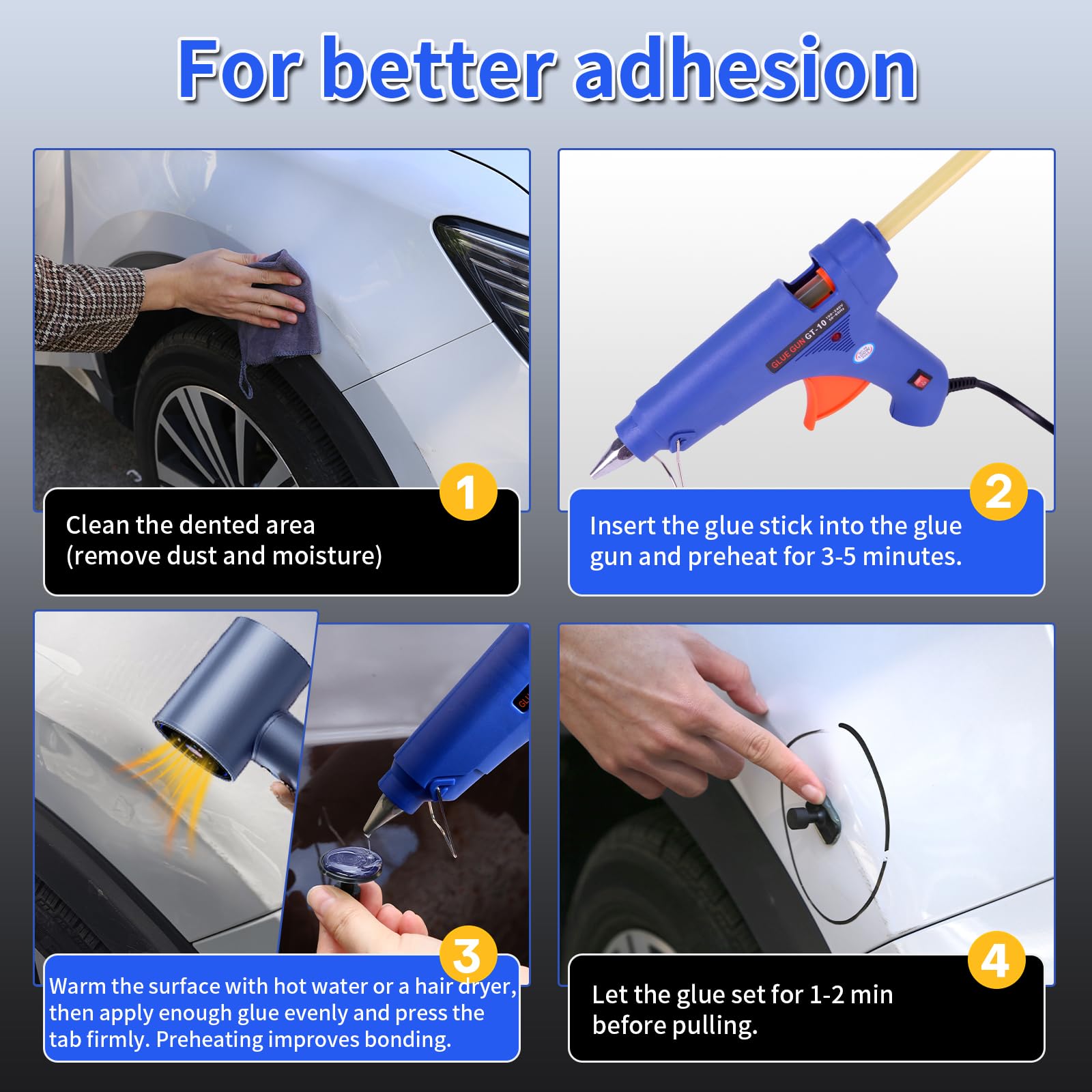 Super PDR Paintless Dent Removal Kit for Car,Body Repair Tools Dent Removal Tools, Hail Damage Repair Tools Dent Puller kit Auto Body Dent Remove Repairs 95% of Car Dents