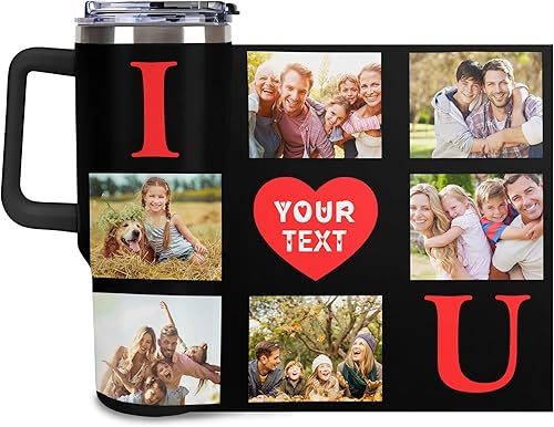Miniatura 10 de Vaso con imagen personalizado para hombres y mujeres, taza de viaje aislada de acero inoxidable, imagen fotográfica personalizada y texto en taza de