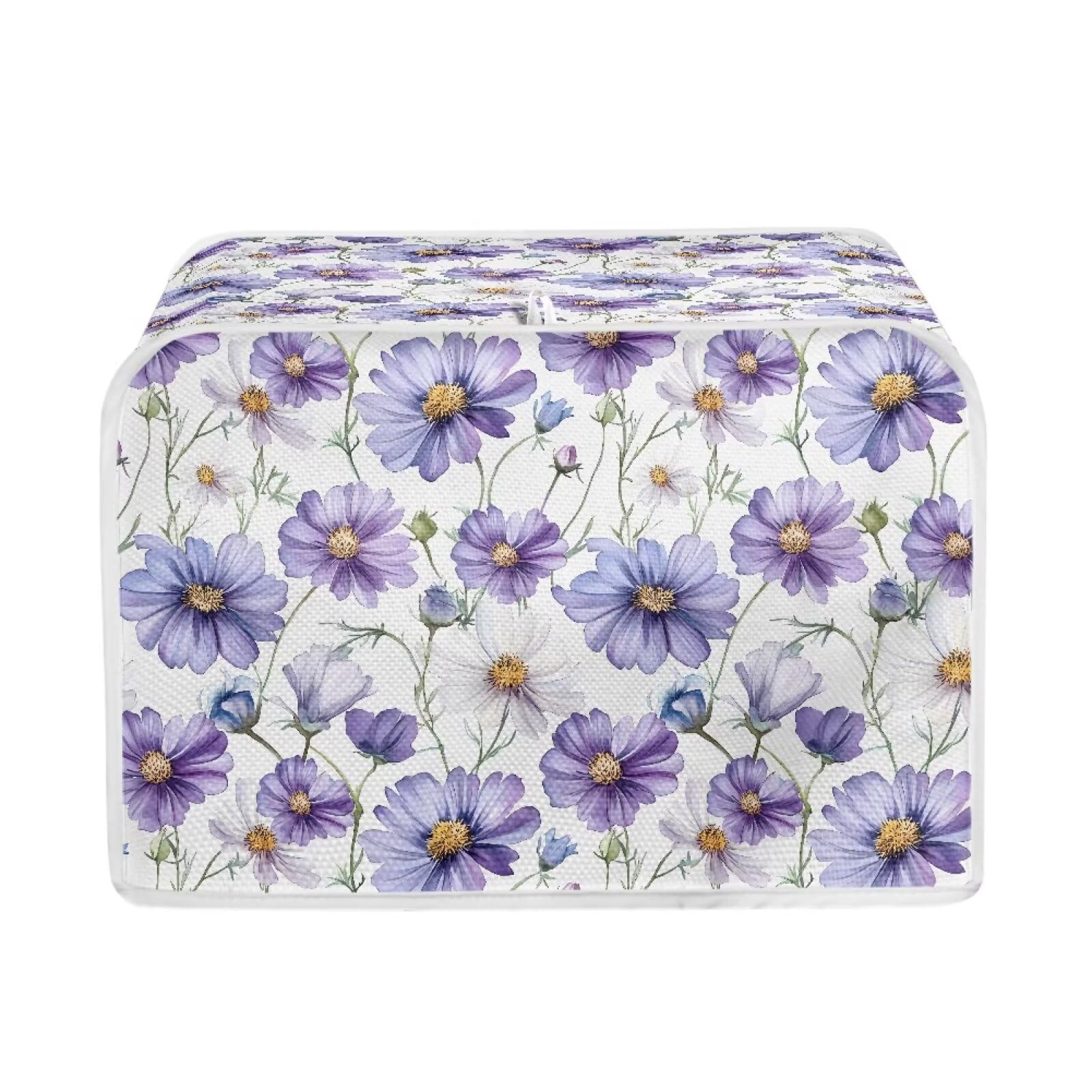 Talayituse Daisy Flower Print Toaster Cover 4 Slice Wide Slot, Lightweight Bread Maker Cover Dust Protection Washable Appliance Bag, M