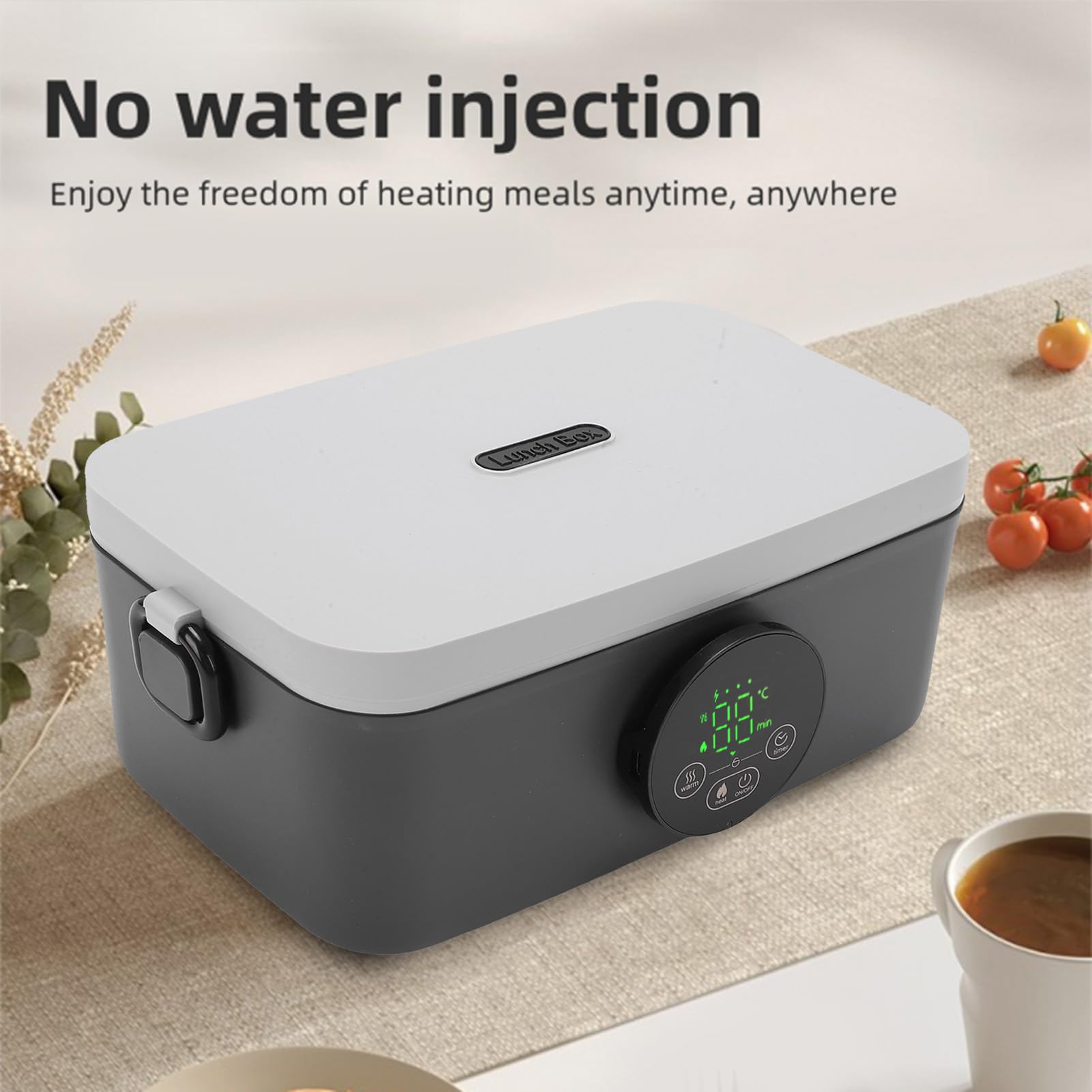 Sxhlseller Lunch Box Elettrico Senza Fili Portatile con Riscaldamento Autonomo Scaldavivande da 40 W per Lavoro All'aperto Lunchbox Riscaldato in Acciaio Inossidabile