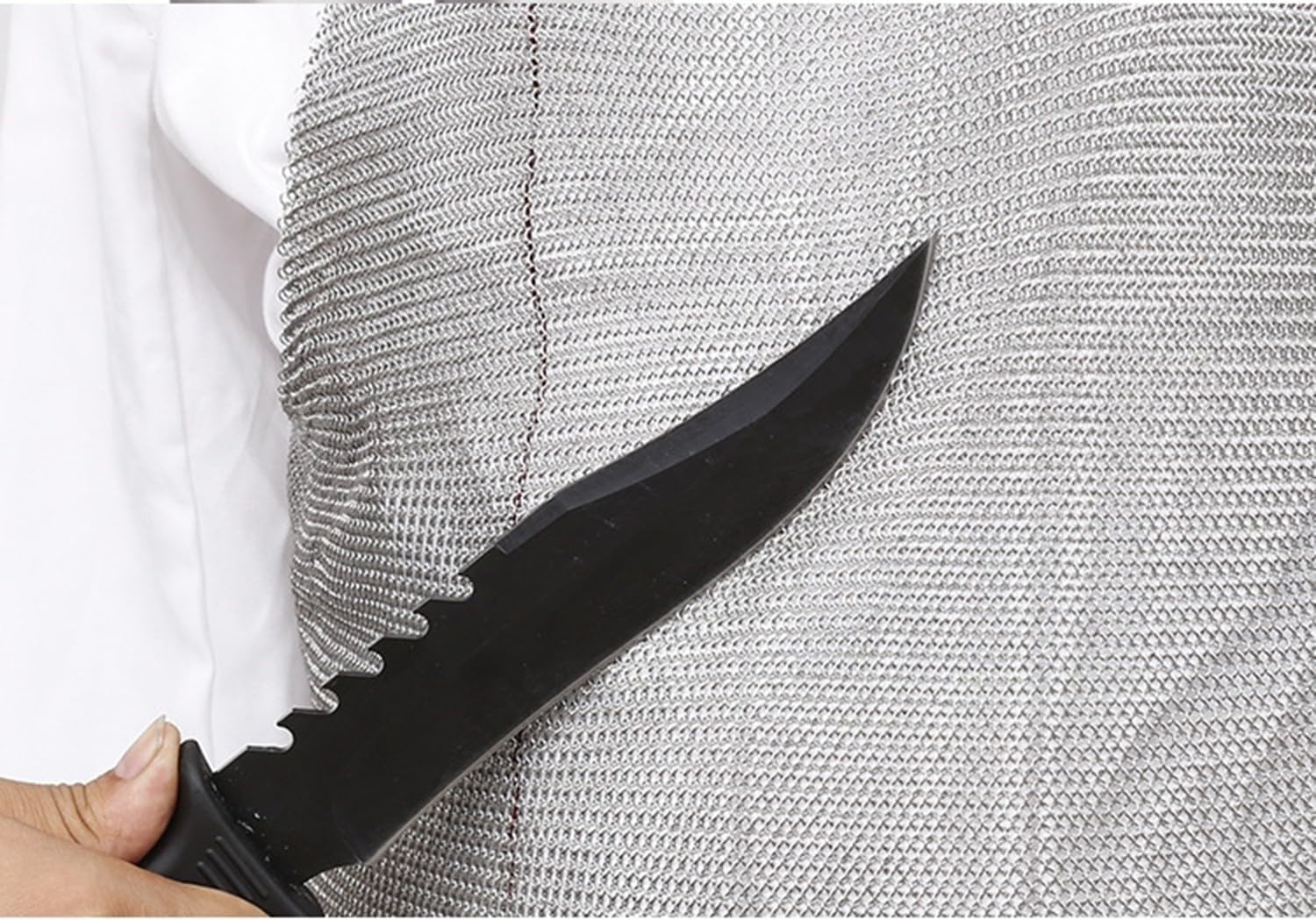 Delantal Malla Metalica Acero Inox,Trabajo Resistentes A Cortes Carnicero Delantal De Cota De Malla De La Resistencia Del Corte De La Seguridad De La Malla Del Acero Protección Segurida 55x80CM