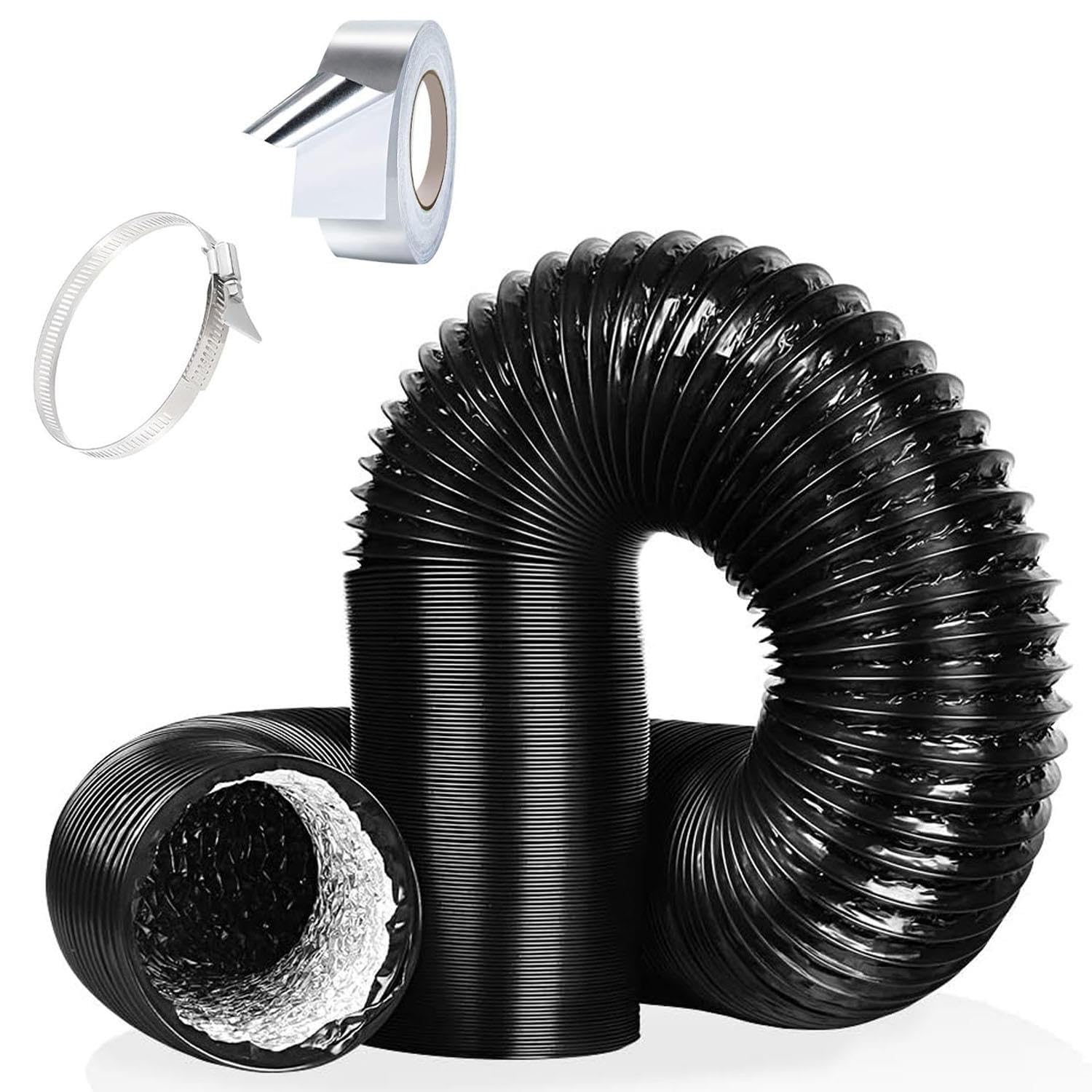 Tuyau D'évacuation D'air De 100mm, Conduit D'air Flexible En Aluminium PVC