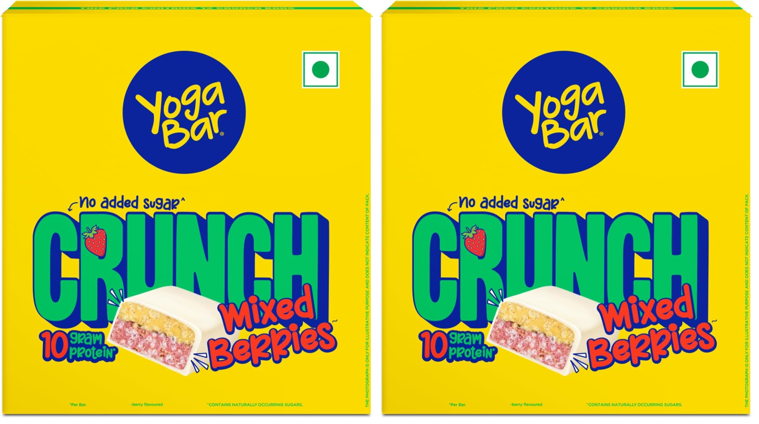 Yogabar Crunch Mixed Berries Protein Bar | No Added Sugar | 10g Protein | High Fibre | Gluten Free Snack | 50g each, Pack of 1 — Amazon image 17