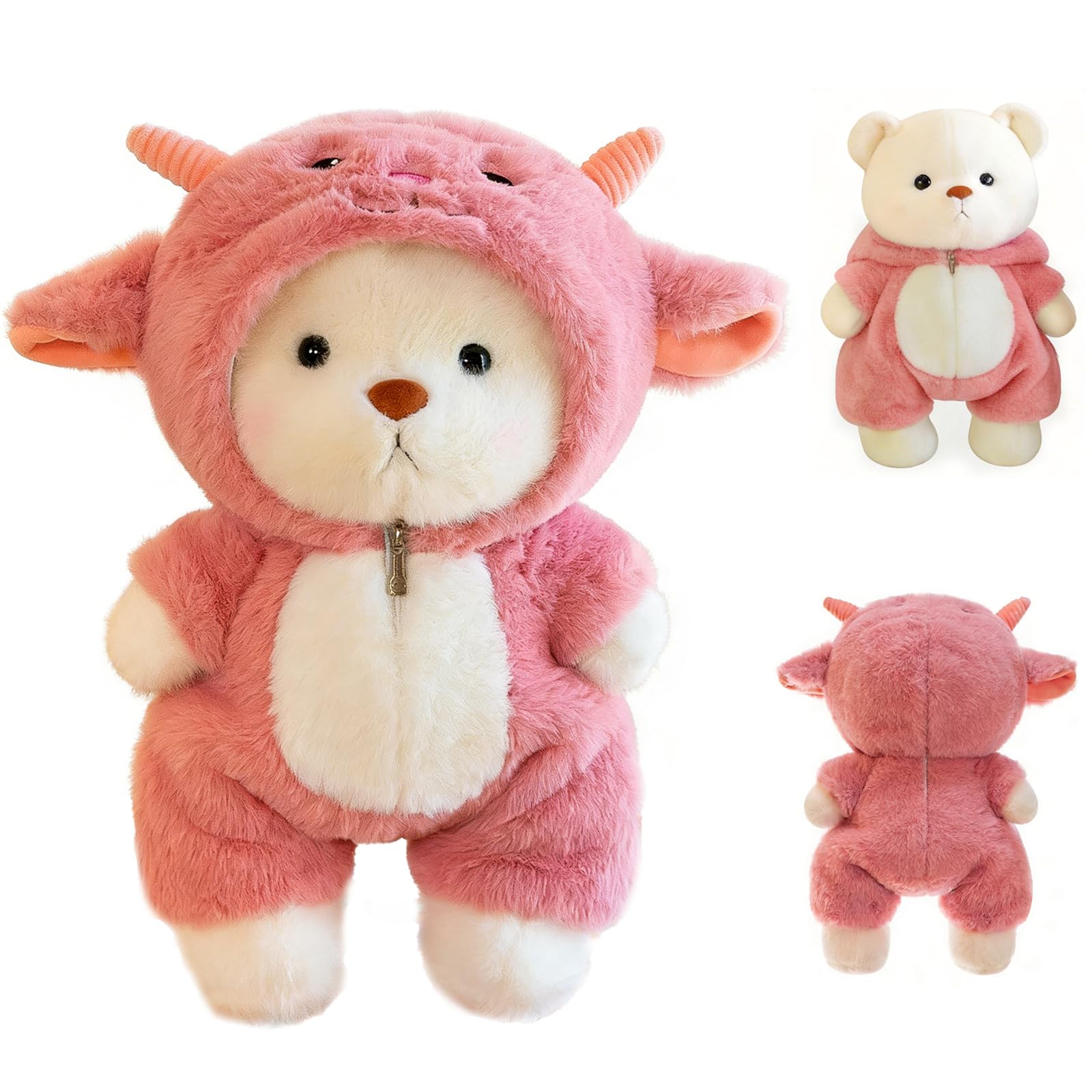 Ours En Peluche LIHIQIYA Avec Rose – 25 Cm Nounours Brun Doux – Cadeau Anniversaire Ou Saint-Valentin
