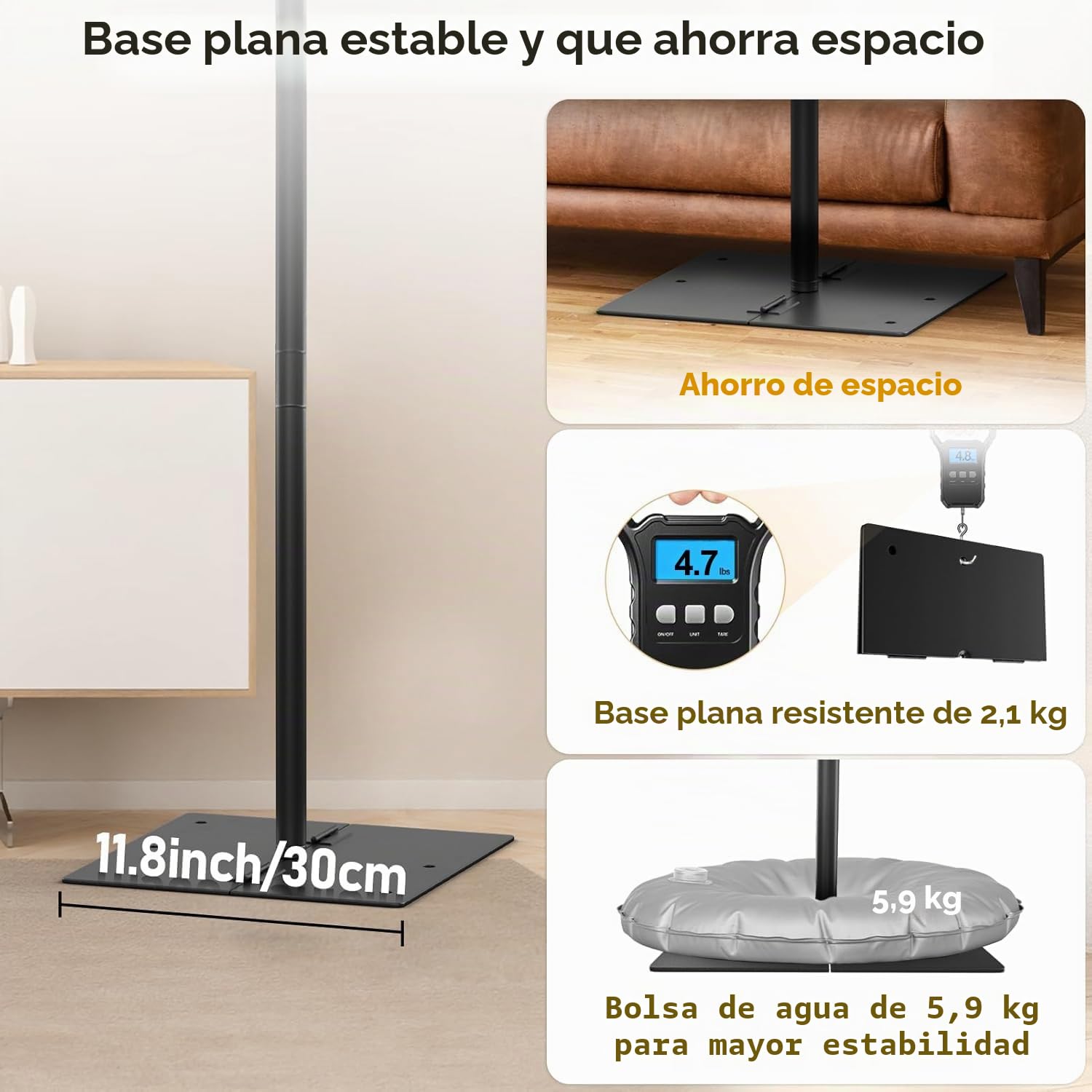 Pantalla de Proyector con Soporte de 120 Pulgadas, EMART Projector Screen Portátil 16:9 HD 4K Plegable con Bolsa de Transporte y Base Resistente, para el Jardín, Fiestas y Cine en Casa