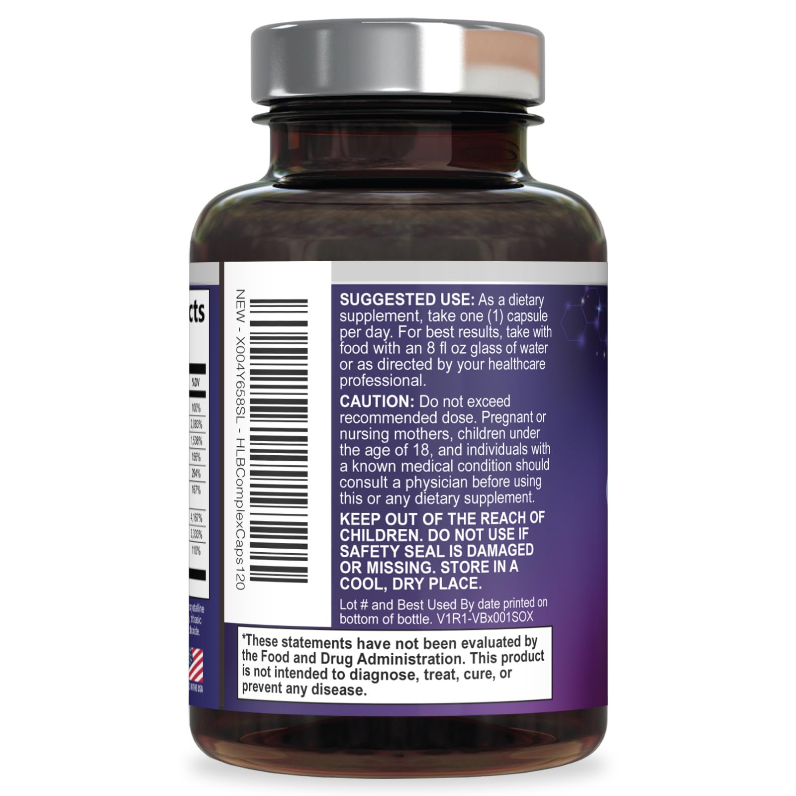 B Complex Vitamin Supplement - 3X Strength with Biotin, Vitamin C & Folic Acid - Super B12 Complex Vitamins for Energy, Supports Hair Growth, Immune Support for Women & Men, USA Bottled, 120 Capsules — Amazon image 9