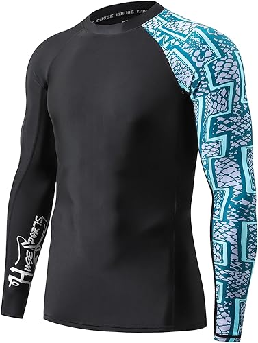 HUGE SPORTS Camiseta de protección para hombre, manga larga, con protección solar UPF 50+, protección UV, de secado rápido y con diseño de costuras