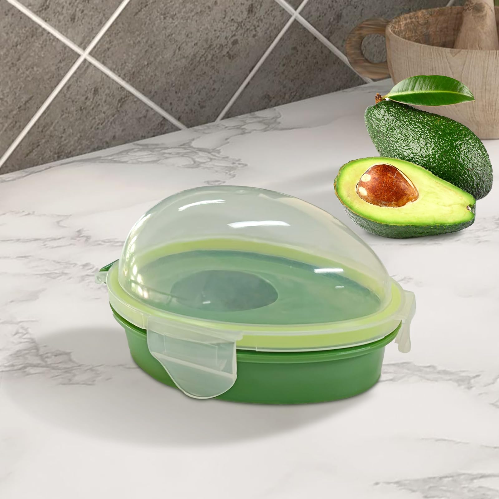 AWINNER Avocado-Aufbewahrungsbehälter, Stretch-Kapseln, für Kühlschrank, Avocado-Frischhaltedose, tragbar und wiederverwendbar, Avocado-Aufbewahrung, Crisper, Einheitsgröße, Grün Küche, Haushalt & Wohnen