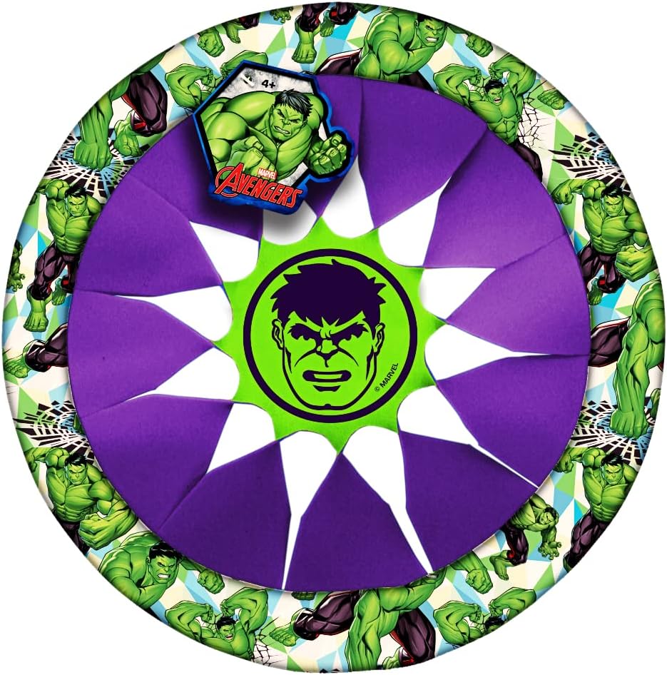 JA-RU Marvel Soft & Safe Frisbee Throwing Disc 12" (1 Hulk Disc) Spiderman, Hulk & Iron Man Flying Discs for Kids Boy Toys. Fidget Beach Pool Outdoor Outside Toys Family Game B-6827-1