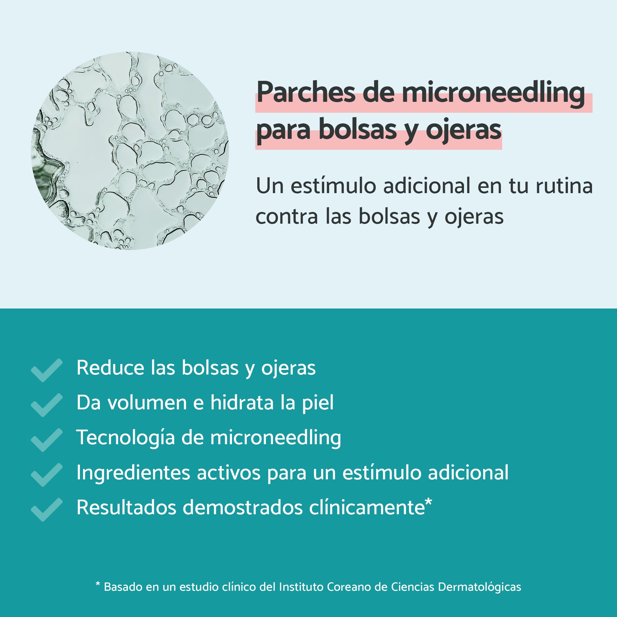 Remescar Parche Corrector Ojeras 2 Parches - Microneedling de un solo uso para Bolsas y Ojeras - Corrige y Reduce Visibilidad en 2 Semanas - Anti-edad y Reafirmante para la Zona Ocular