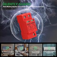 Vista 2 de Wengart Dispositivo de protección contra sobretensiones,DC500V 2P 20 ~ 40kA 1.417 in Montaje en carril DIN,Dispositivo de pararrayos