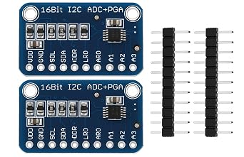 ADS1115 2 pcs, 4-Channel 16-Bit I2C ADC Module with Pro Gain Amplifier