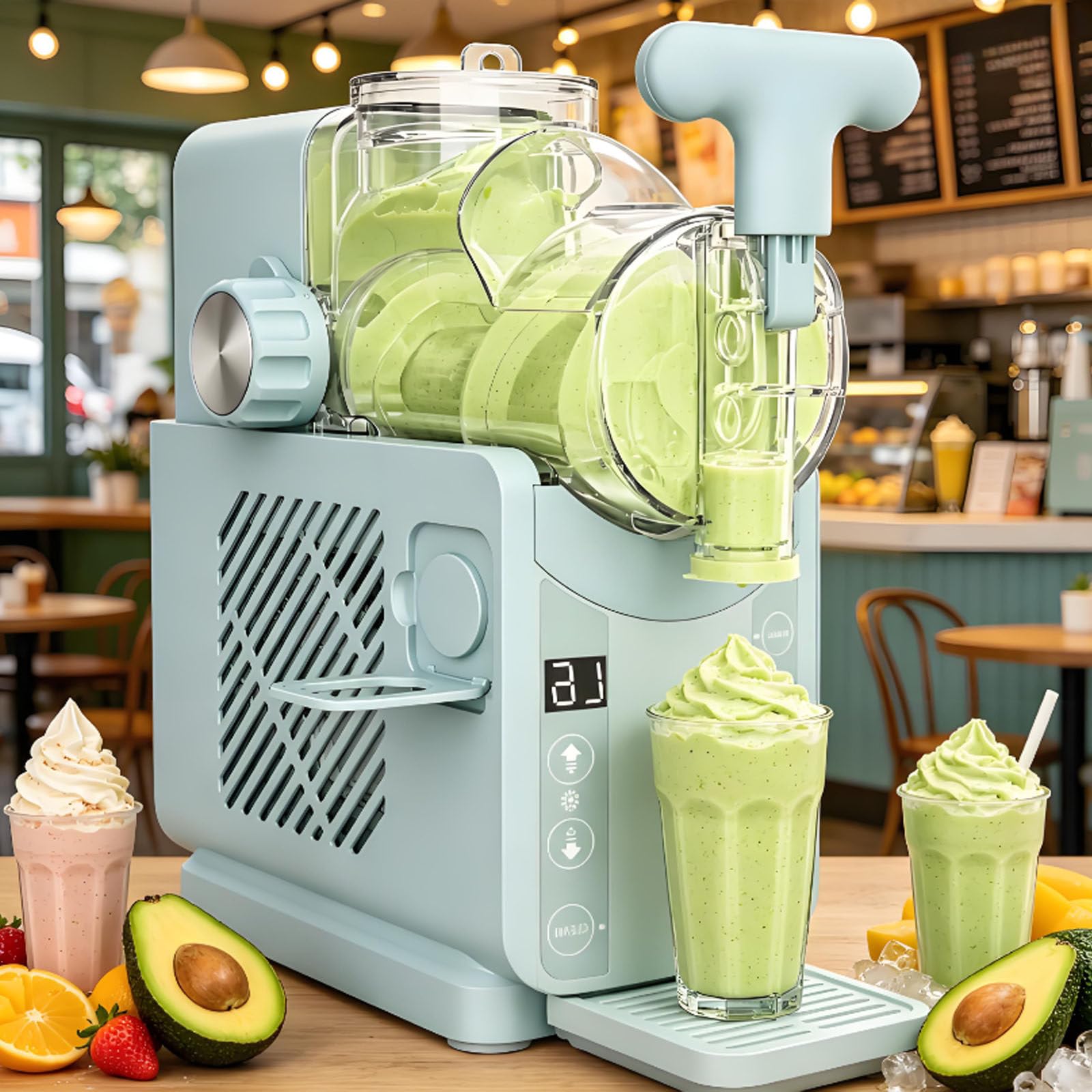 ErShangMao 2026 Slushie Maker Machine,Upgrade Soft Serve & Cold Drink Machine, 2l Slushy Maker,5 In 1 Presets, 15-Min Making 8-10 Servings, 180w Self-Clean For Milkshake,Smoothie,Ice Cream Black