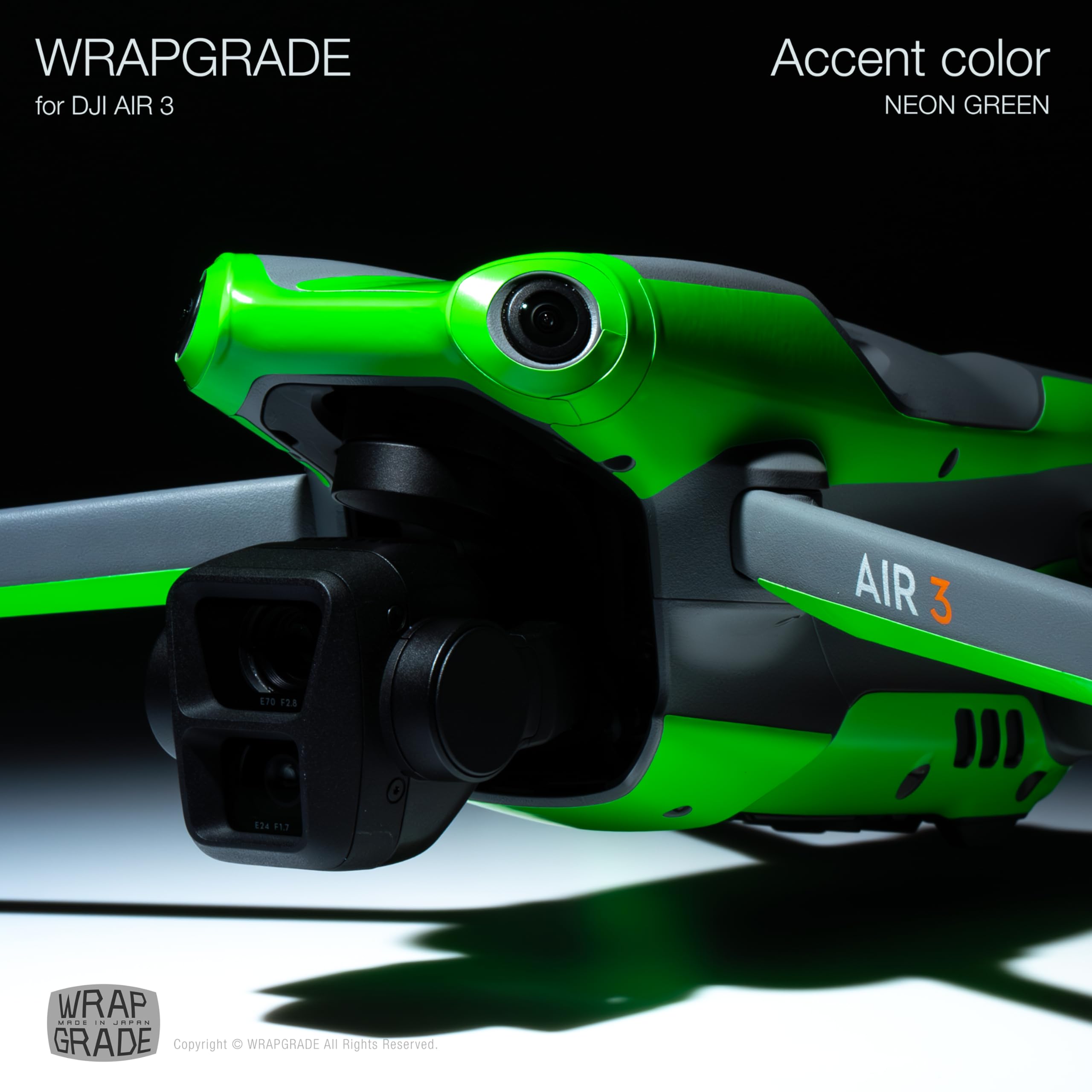 WRAPGRADE Skin Compatibile Con DJI Mavic 3 Pro Accent Color Neon Green