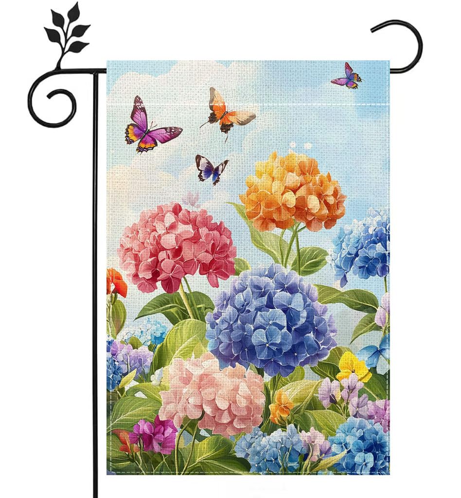 Amazon.com : Hydrangea Garden Flag 12x18 Double Sided, Spring