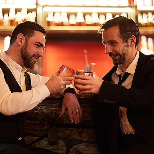 Miniatura 6 de Vaso de madera Bourbon para beber, regalos de bourbon para hombres, juego de vasos de madera a la antigua, vaso de whisky  Regalos de whisky de