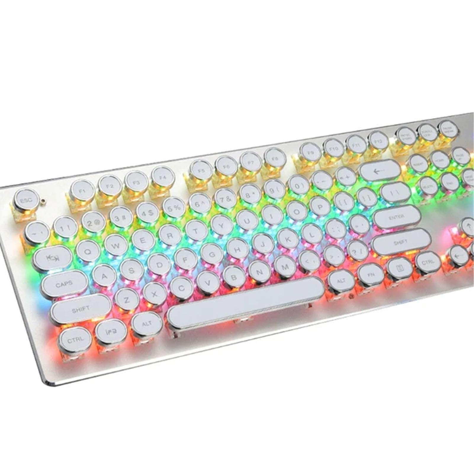 Generic Klawiatura do Gier, Przewodowa Klawiatura do Gier USB ze 104 Klawiszami do Komputera (WHITE)