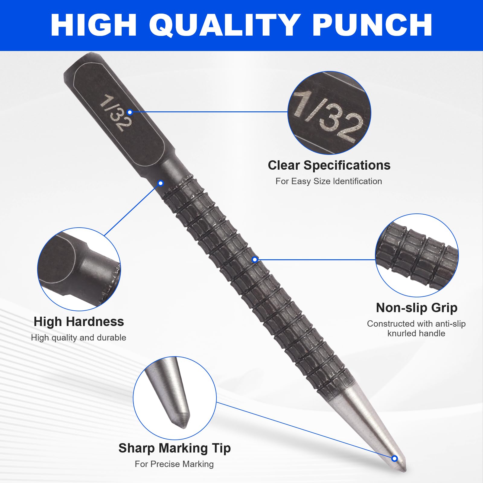 4-Piece Center Punch Set - Hardened Steel -3