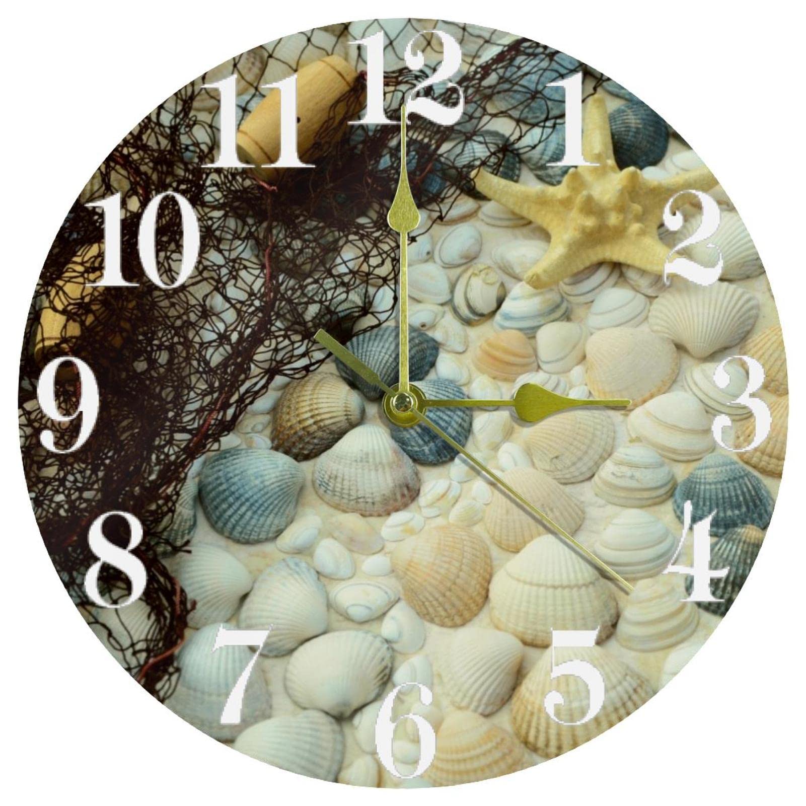 Horloge murale ronde coquillage 25,4 cm silencieuse : fini les bruits dans le bureau