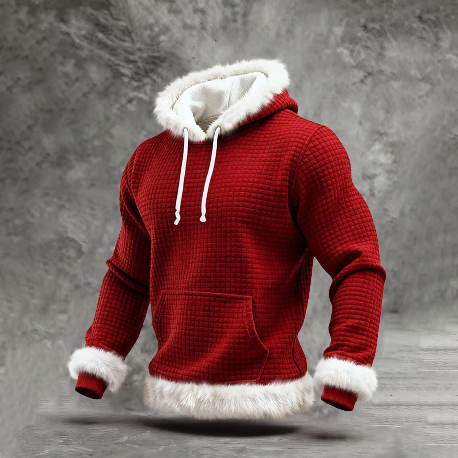 Chaqueta Verano Hombre Sudadera con Capucha De Forro, Estilo Oversize, Tallas Grandes, Manga Larga, Casual, Ideal para Invierno. L (Red, XXL) Gimnasio Softshell Ropa Playa Grandes