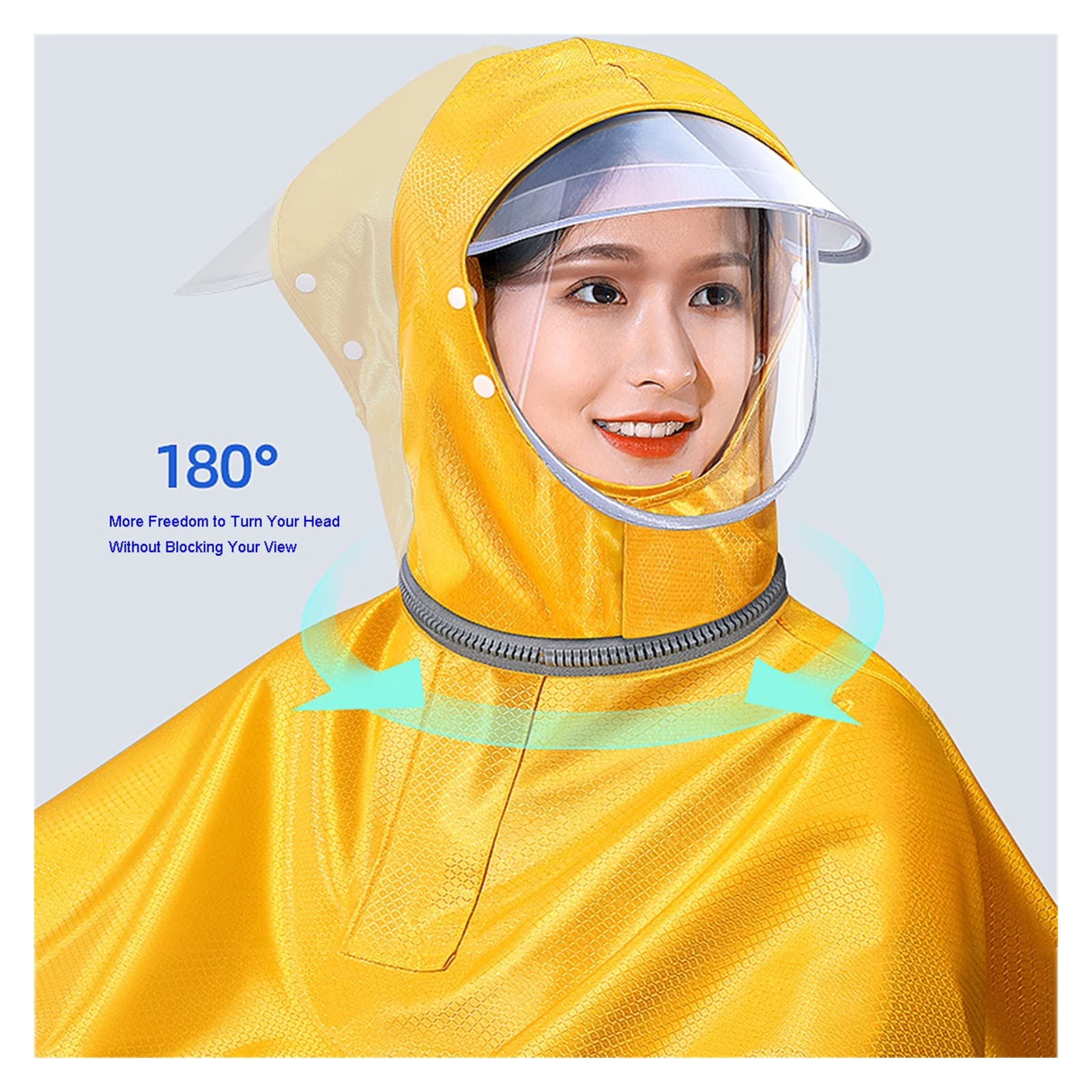 Poncho de lluvia, capa de lluvia impermeable para adultos, Impermeable de ciclismo con capucha - Poncho impermeable unisex a prueba de viento for bicicleta, bicicleta eléctrica y scooter(Red,S)