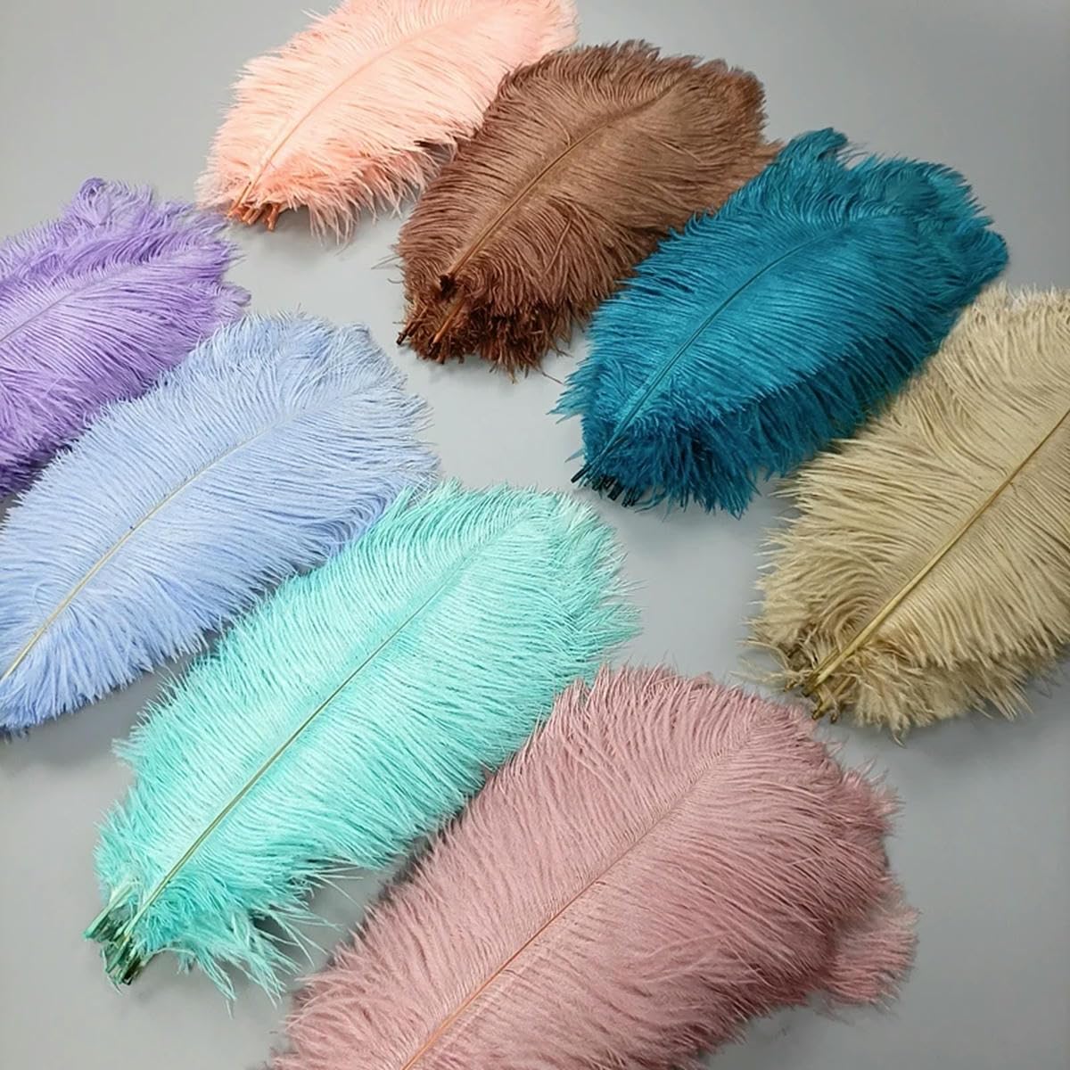 10 Stück/Lot farbige Straußenfedern zum Basteln, Schwarz, Mint, Rosa, Rot, Gold, Federn, Dekor, DIY, Urlaub, Karneval, Dekoration, Marineblau, 35–40 cm, 14–16 Zoll