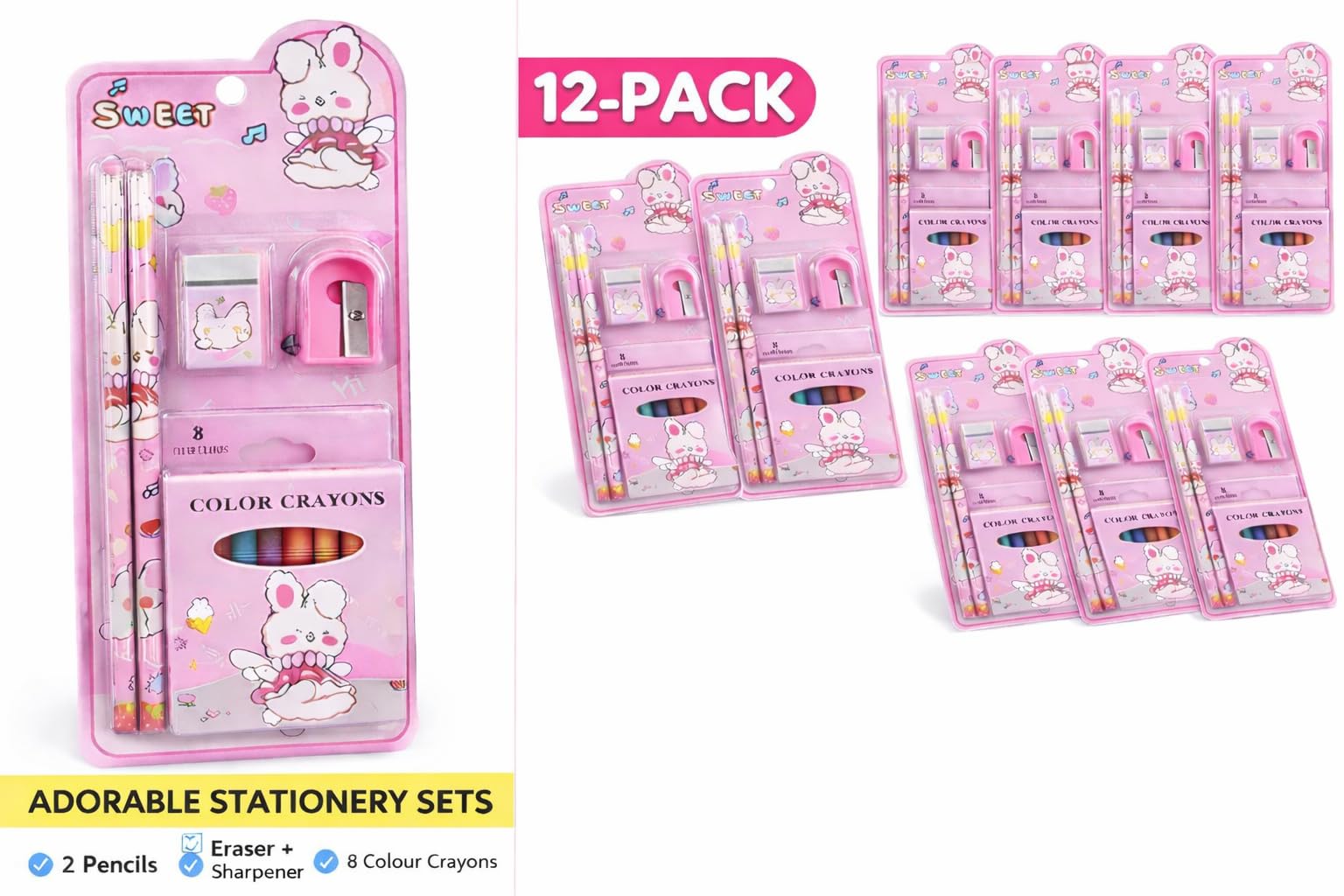 Returngifts- Pack of 12 Stationery sets for birthday return gifts for girls and Navratri Kanjak kanya pujan. Best Return gifts in bulk for kids party (Design 3) 4