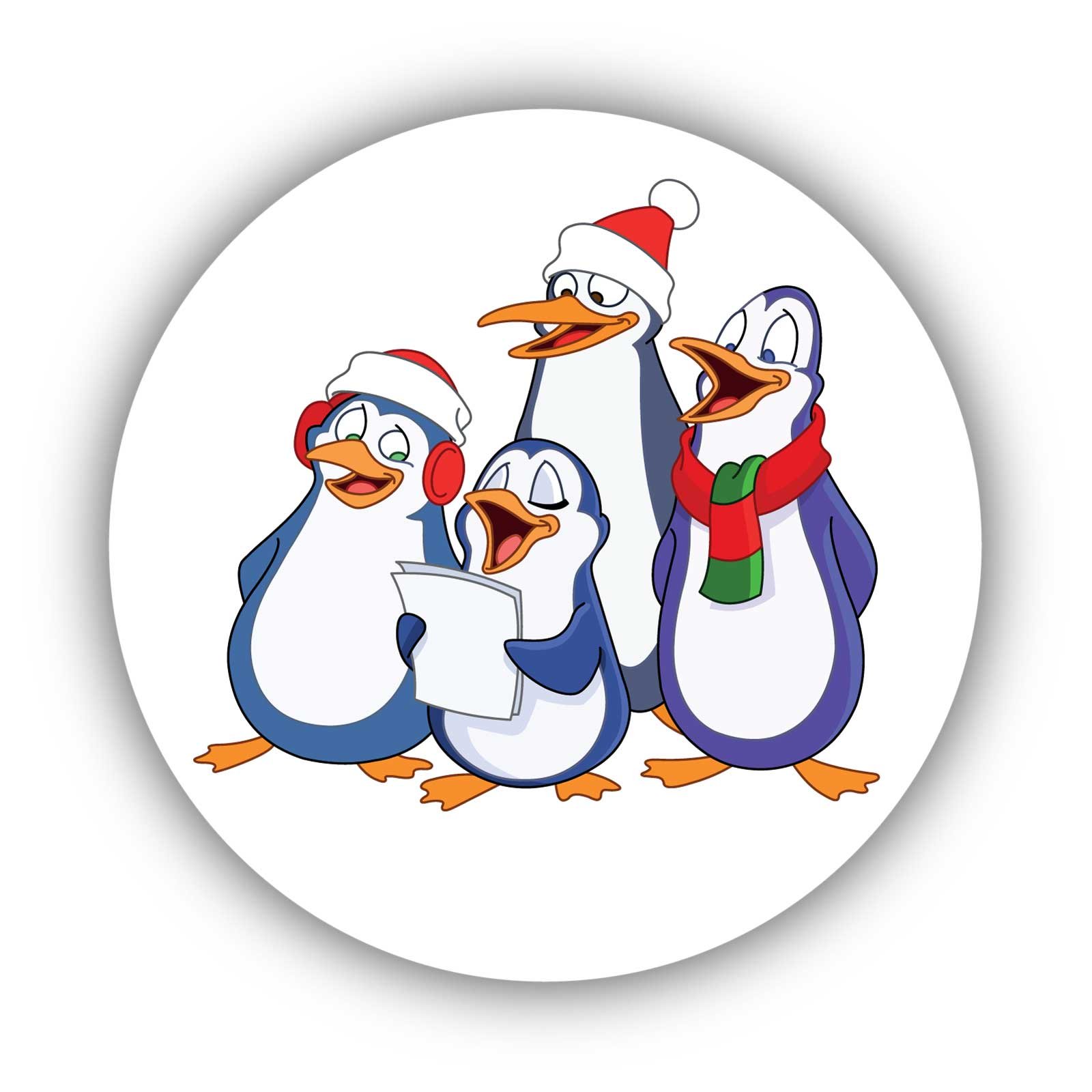 stika.co Set of 24 Penguin Christmas Paper Stickers – Adorable Holiday Decals for Cards, Envelopes, Scrapbooking and Gift Wrapping