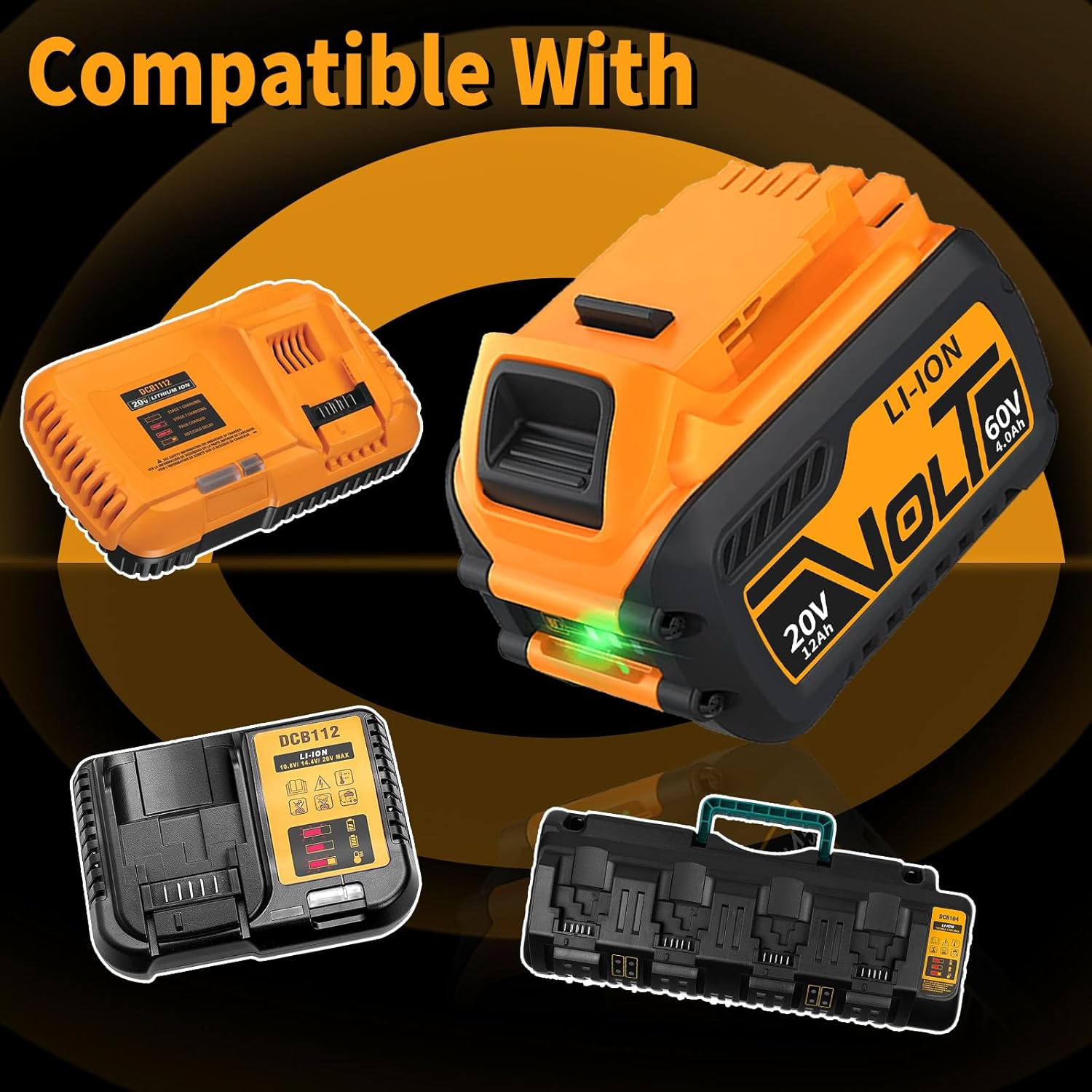 2Pack 12.0Ah Lithium Battery Replacement for Dewalt 20v/60v Power Tools,Compatible with DeWalt 60v Battery DCB609 DCB612