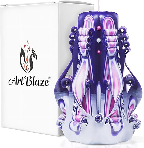 Velas talladas, velas únicas hechas a mano de larga duración, vela decorativa sin perfume, velas de lujo para decoración del hogar, cumpleaños,