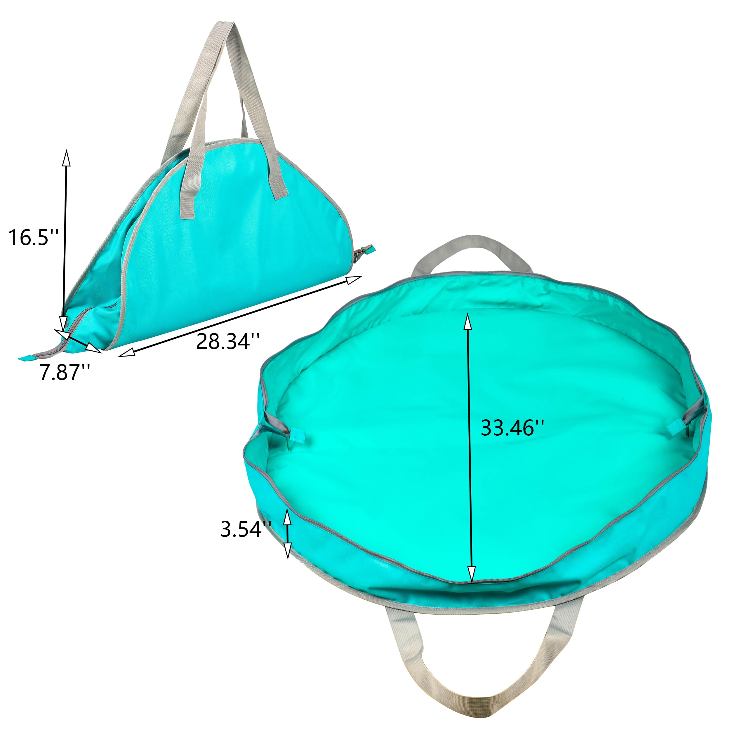 Remobia Hicol Kids Toy Storage Organizer Play Mat Bag for Lego Large Zippered Baby Tidy Toy Storage Portable Fold Up Neat Easy Clean Up Container Bag for Children home and travel (Blue)