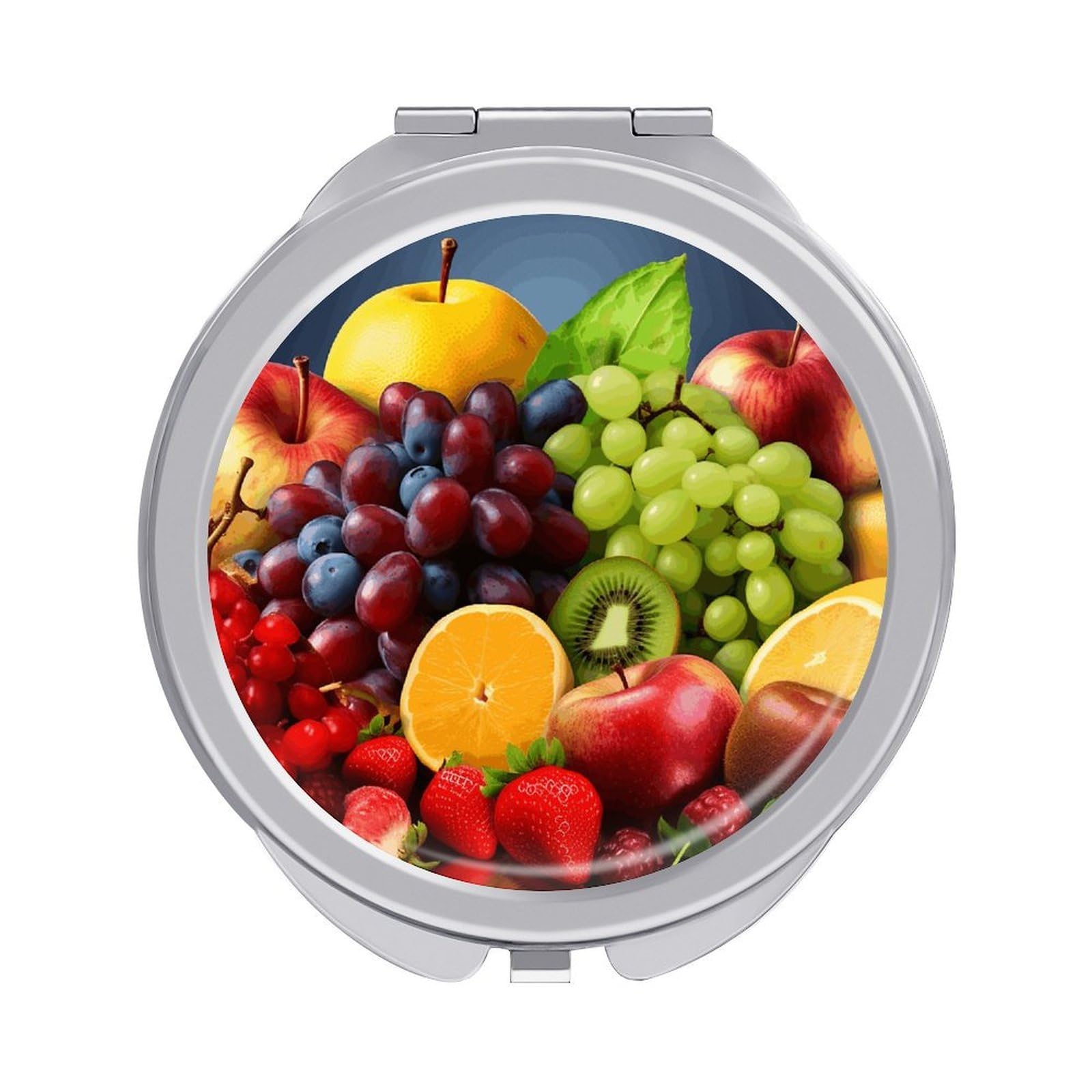VstaDank Fruits Travel Makeup Mirrors Exquisite Double-Sided 2X/1X Magnifying Folding Pocket Mirror Portable Round Handheld Mirror Mini Compact Mirrors for Outdoor Home