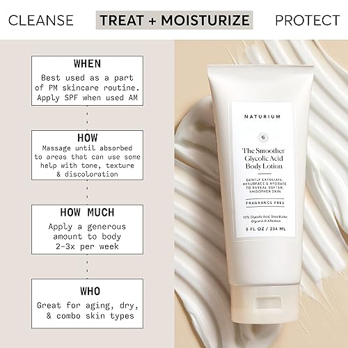 Miniatura 2 de Naturium Loción corporal de ácido glicólico más suave, tratamiento rejuvenecedor y exfoliante, con 10% de ácido glicólico, 8 onzas