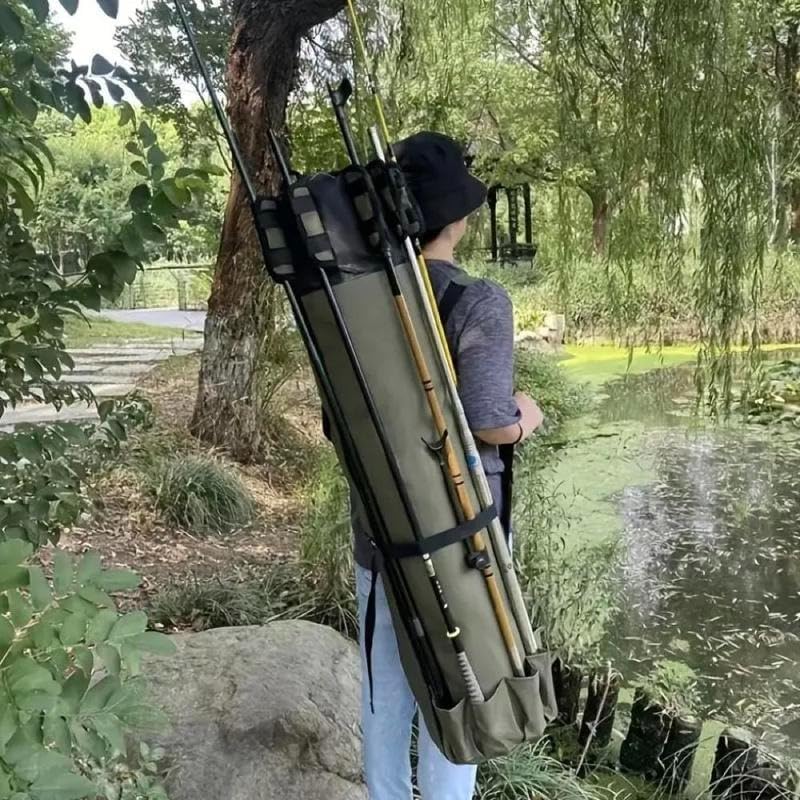 WMOVAN 多機能フィッシングポールバッグ 1個 ポータブルフィッシングツール整理バッグ アウトドアフィッシングオーガナイザーアク