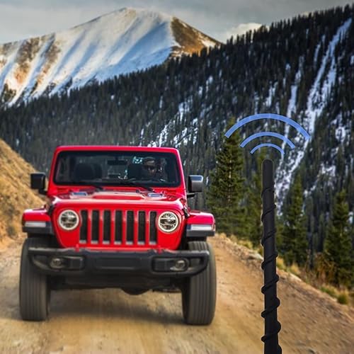 Miniatura 4 de OSIFIT - Antena en espiral negra de 7 pulgadas, cubierta universal de antena impermeable de goma de PVC muy flexible, para camiones, automóviles, SUV