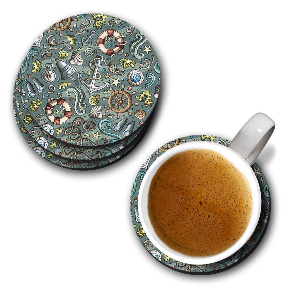 YuBingo Sea Green Pattern Designer Printed Coasters (MDF Wooden, Set of 6, 9.5 Cm Diameter, Round) (B07MDPYZNG) Amazon Price History, Amazon Price Tracker
