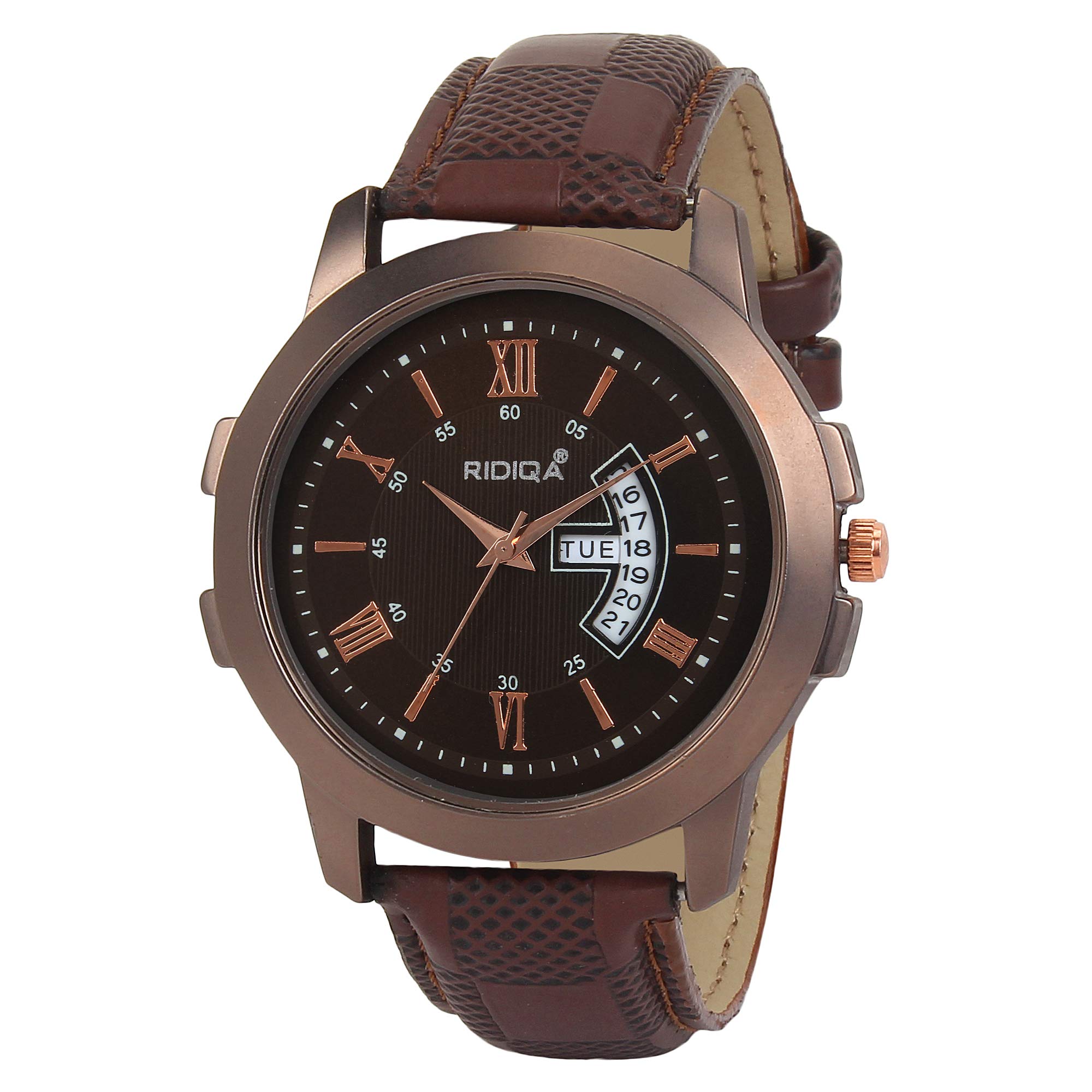 RIDIQA Analog Wrist Man Watch Brown Dial Brown Belt RD-194 (B07KZNHKH2) Amazon Price History, Amazon Price Tracker