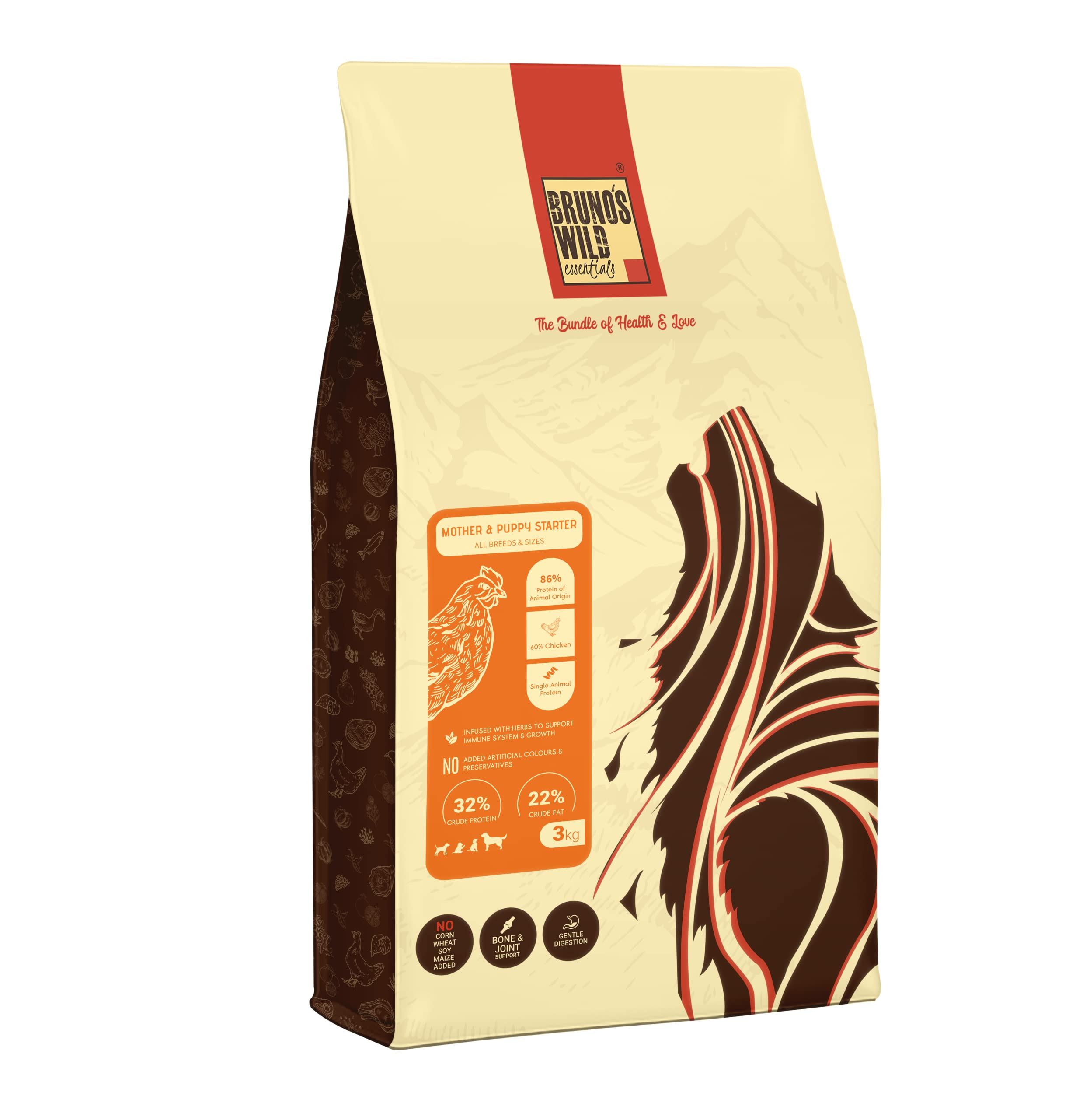 Brunos Wild Essentials Dry Dog Food Mother & Puppy Starter 5 Kgs (B09M6BKQRF) Amazon Price History, Amazon Price Tracker