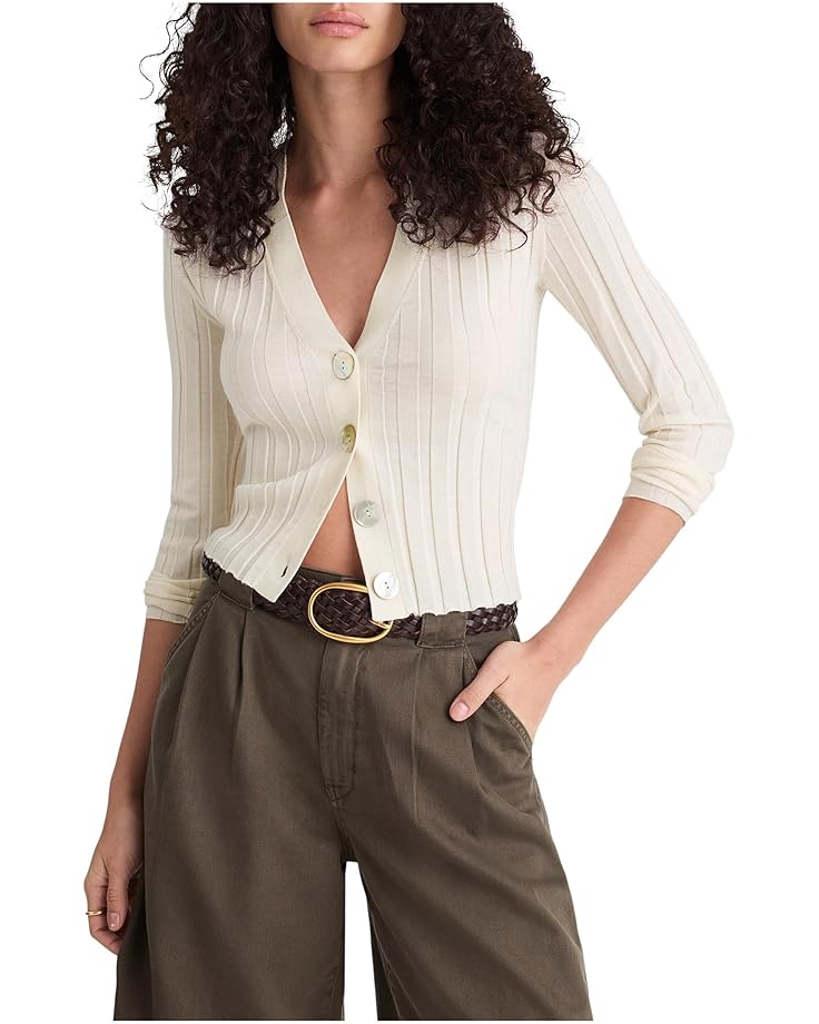 Madewell Merino Silk Akila Wide Rib Cardigan - Main View