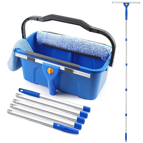 Professional Window Cleaning Kit with Bucket 3 Gallon, 76" Long